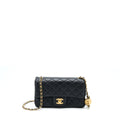 Chanel Pearl Crush Mini Rectangular Lambskin Black With  (Microchip)
