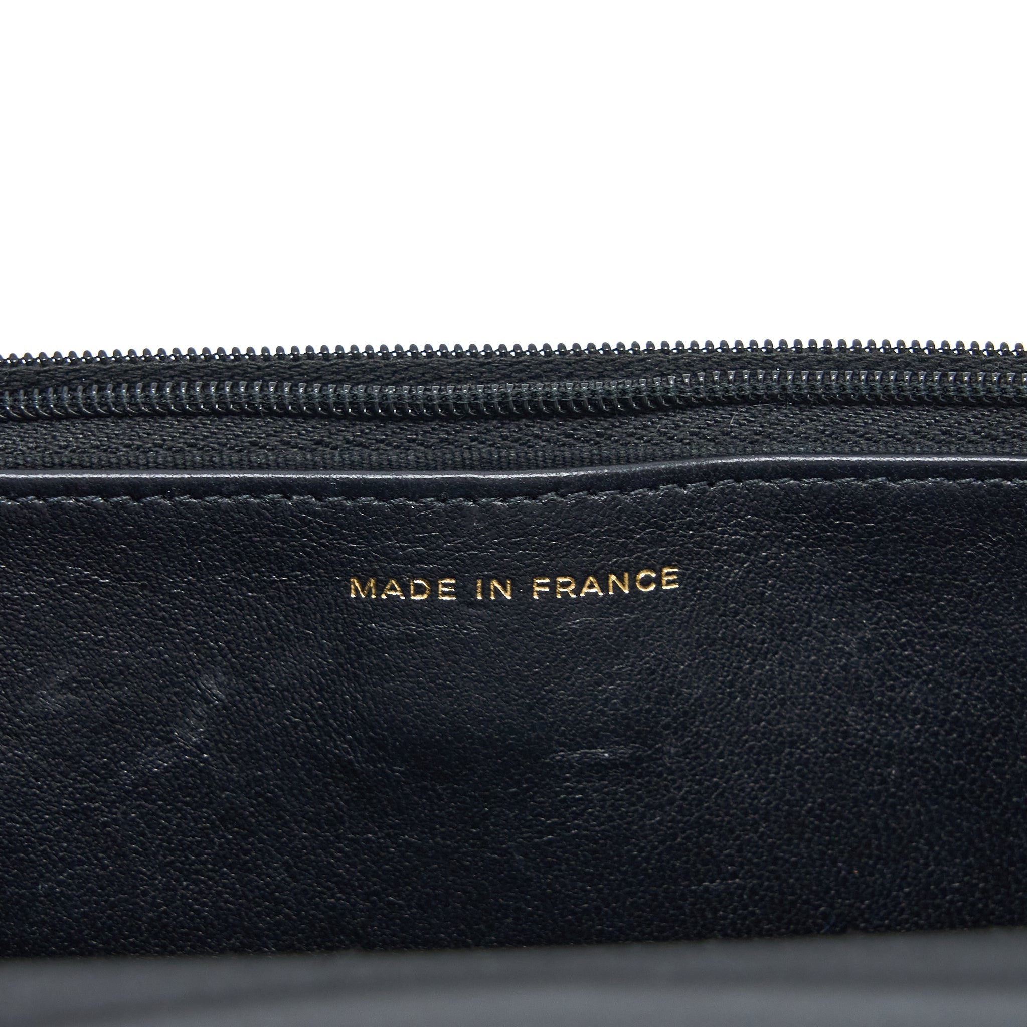 Chanel Detailed Top Handle Wallet on Chain Lambskin Black Brushed  (Microchip)