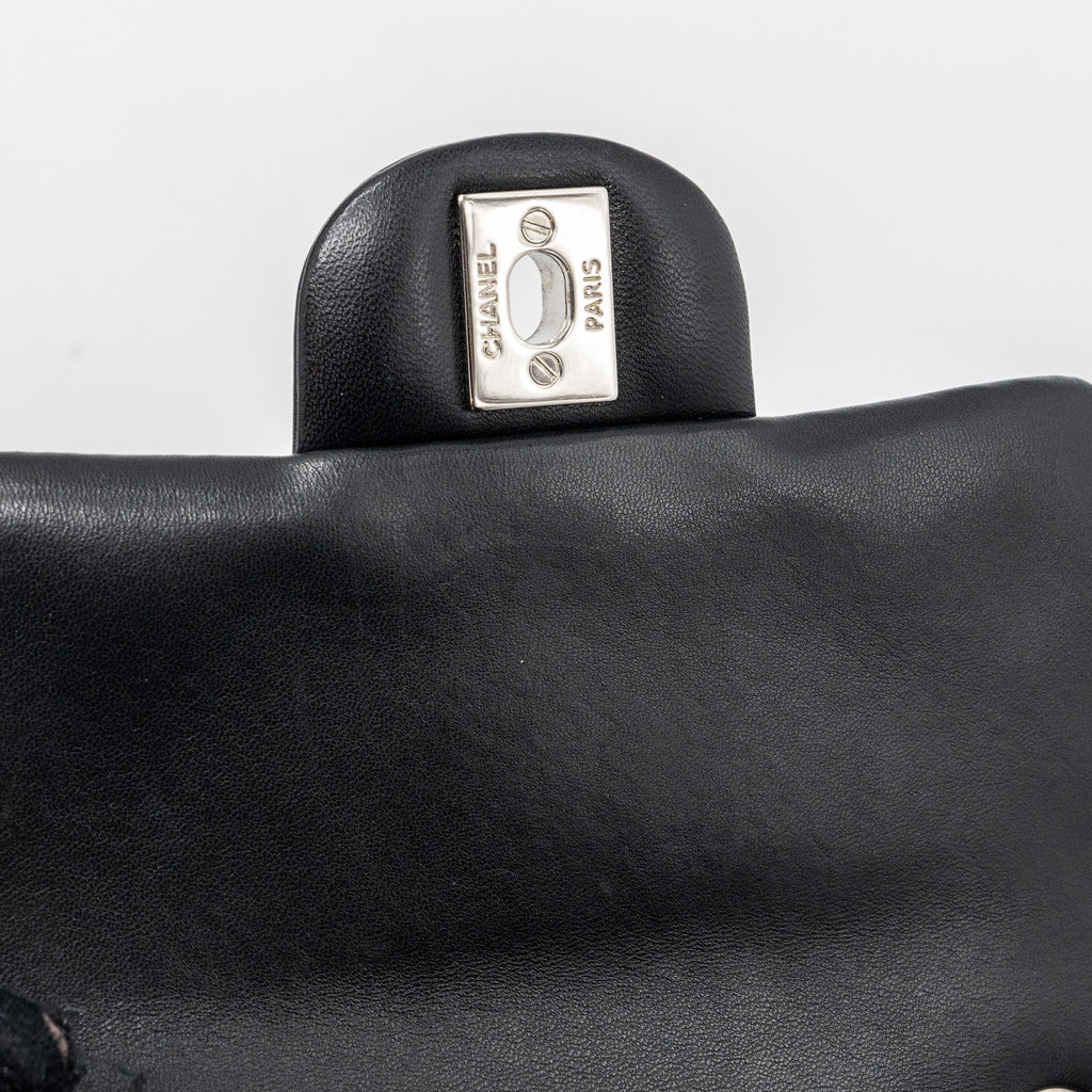 Chanel mini square flap bag lambskin black
