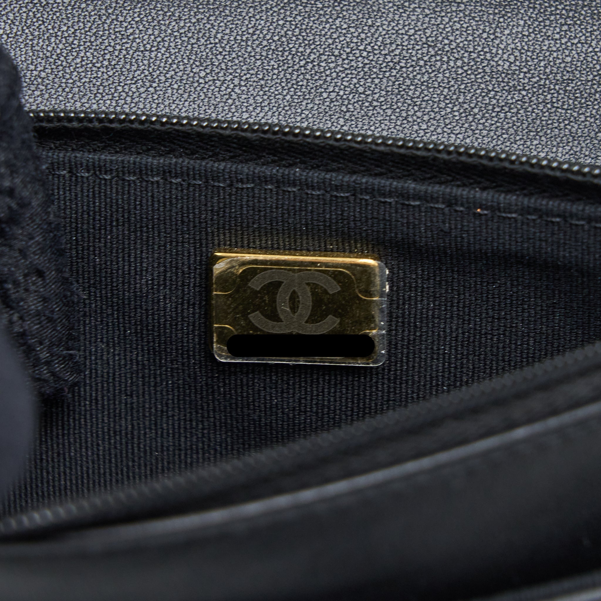 Chanel Detailed Top Handle Wallet on Chain Lambskin Black Brushed  (Microchip)