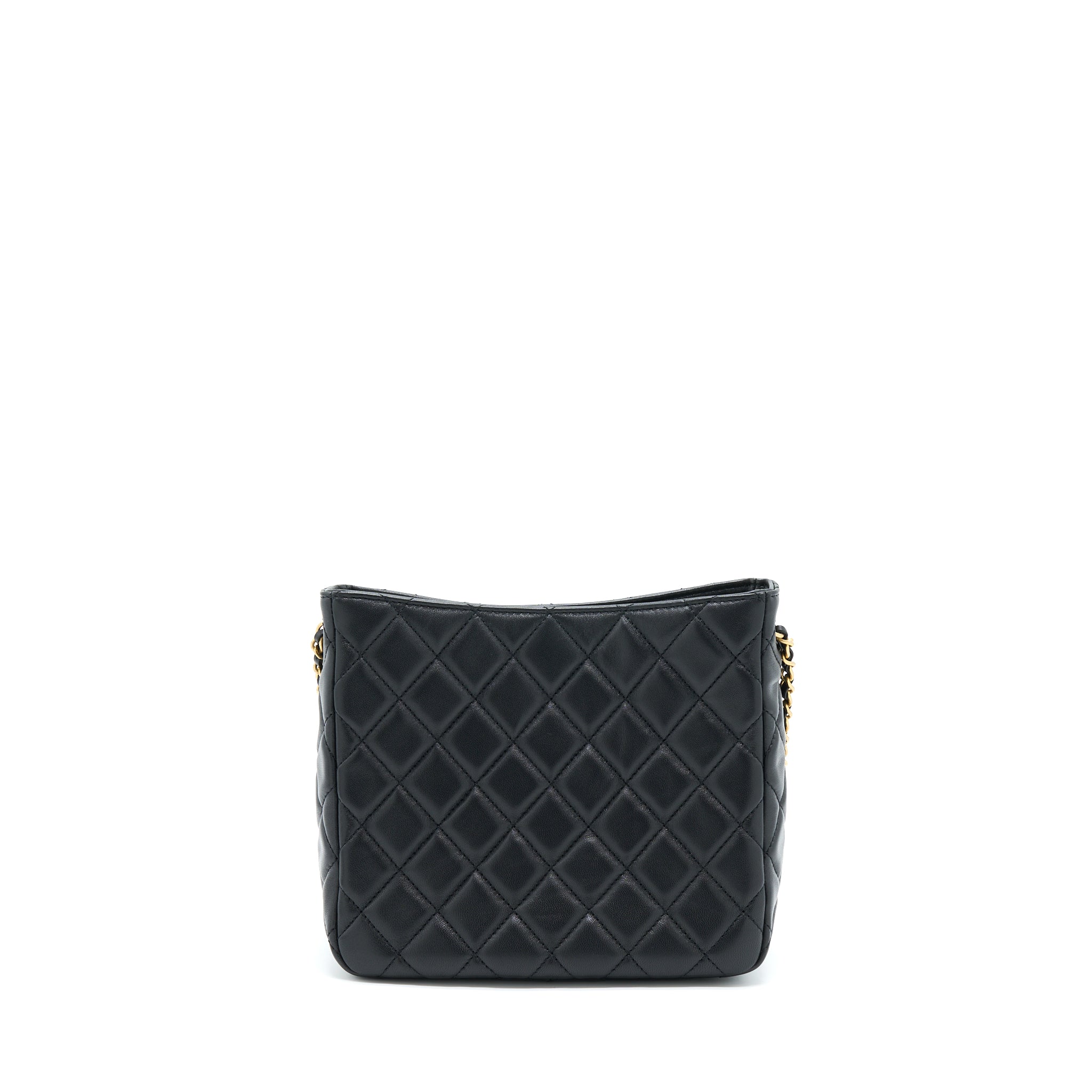 Chanel 22B Pearl Crush Hobo Bag Lambskin Black With  (Microchip)