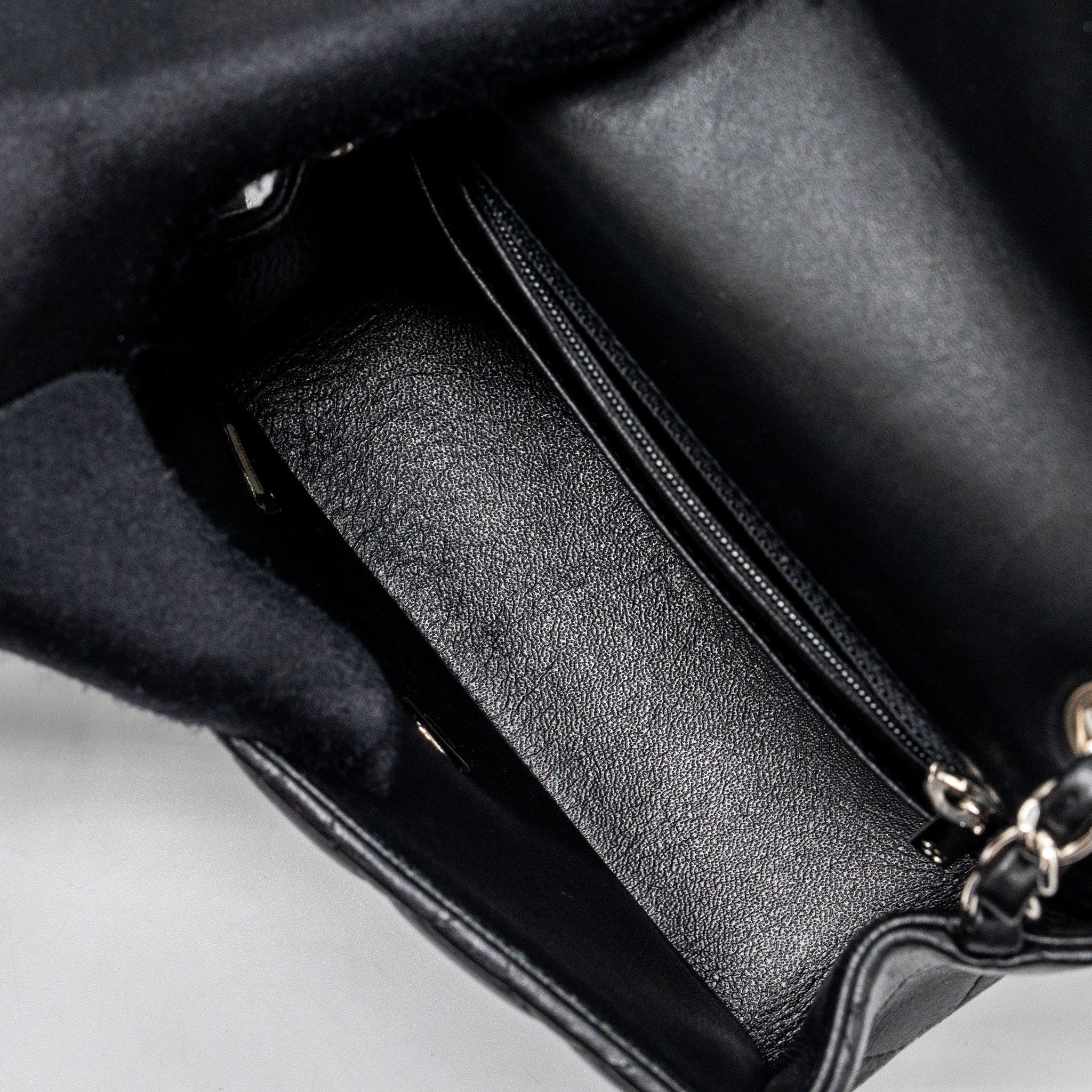 Chanel mini square flap bag lambskin black