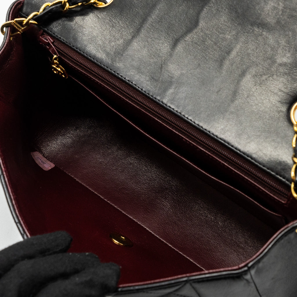 Chanel Vintage Diana Flap Bag Lambskin Black
