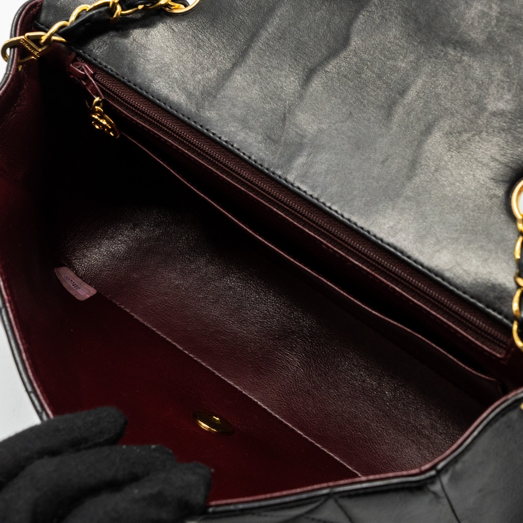 Chanel Vintage Diana Flap Bag Lambskin Black