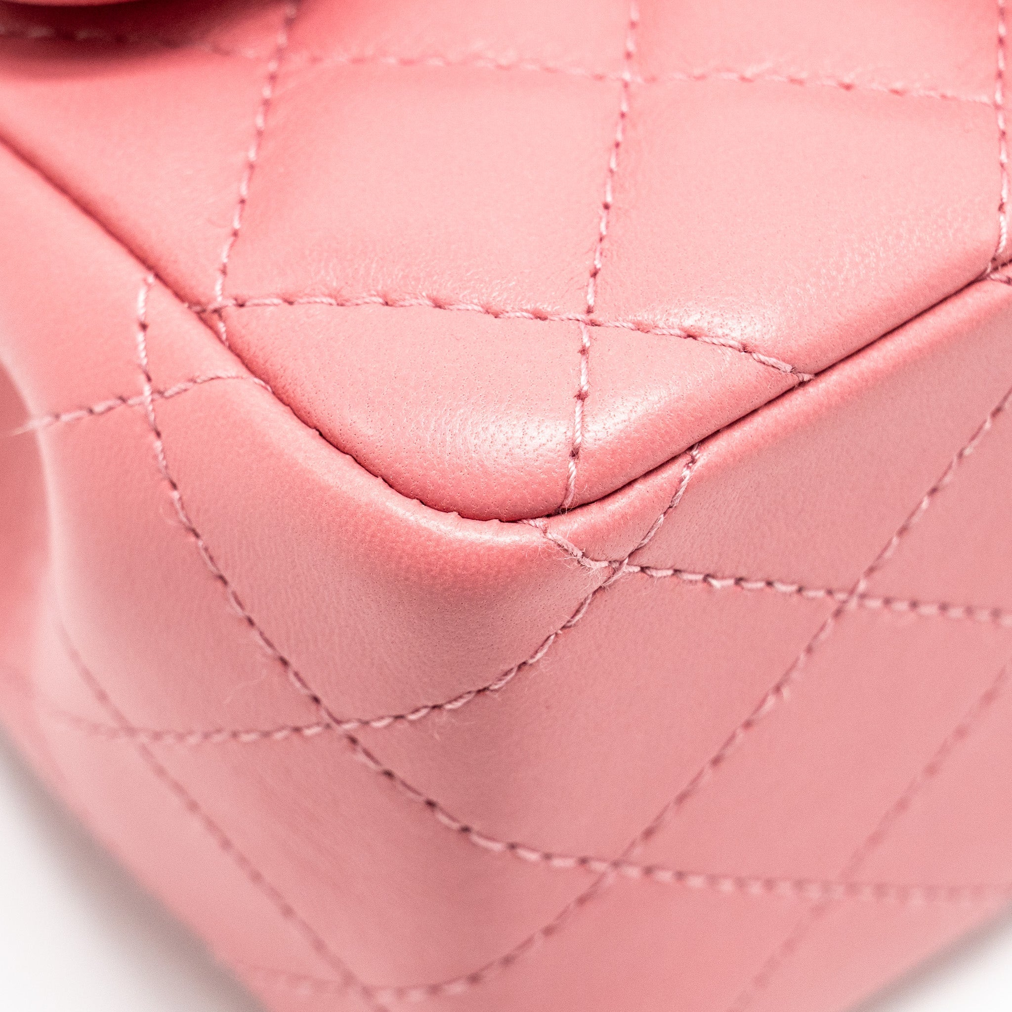 Chanel Mini Square Flap Bag Lambskin PInk L (Microchip)