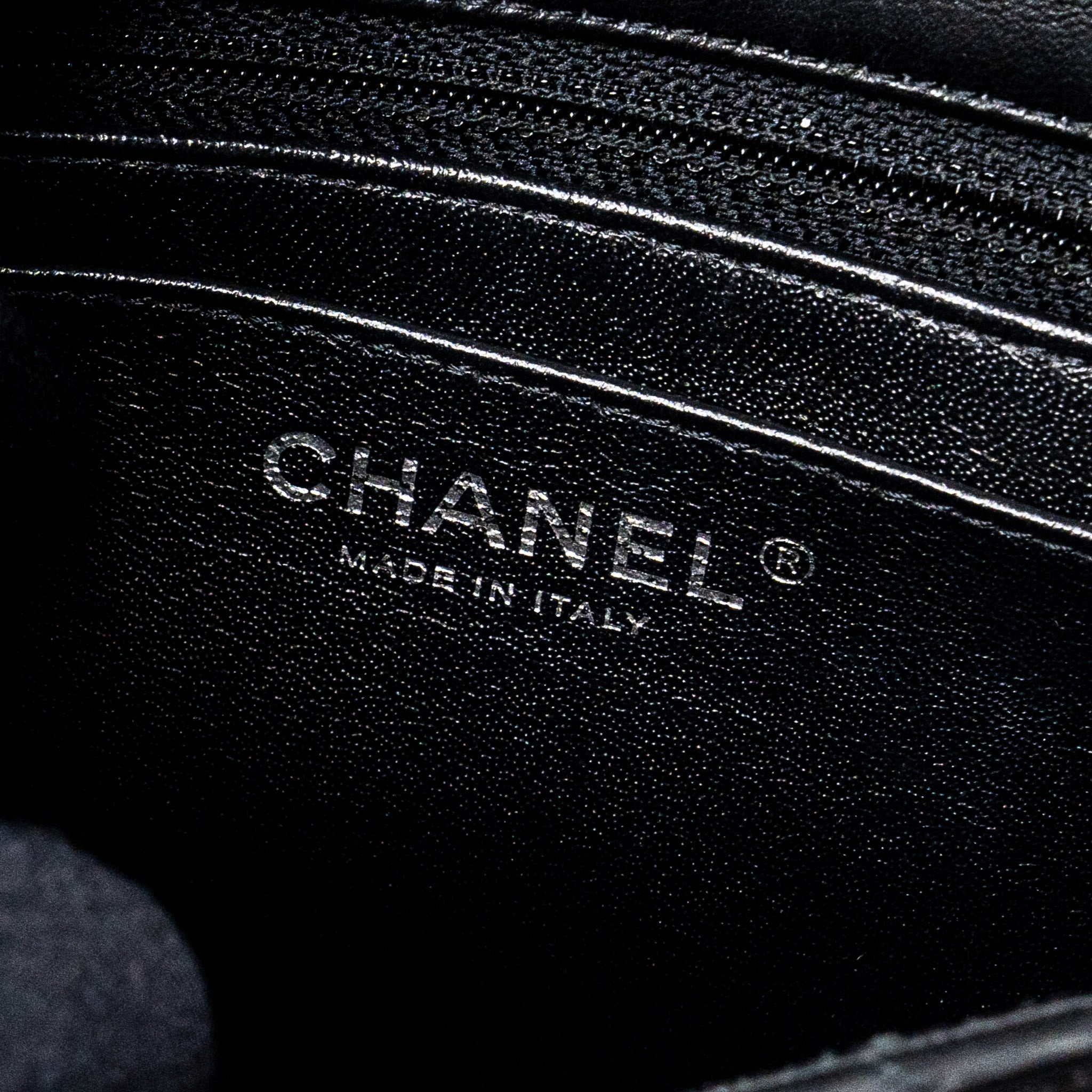 Chanel mini square flap bag lambskin black