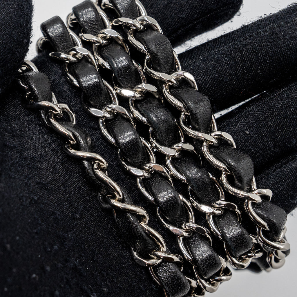 Chanel mini square flap bag lambskin black