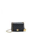 Chanel Pearl Crush Mini Square Flap Bag Lambskin Black  (Microchip)