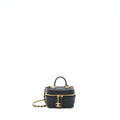Chanel top handle mini vanity with chain grained calfskin black with