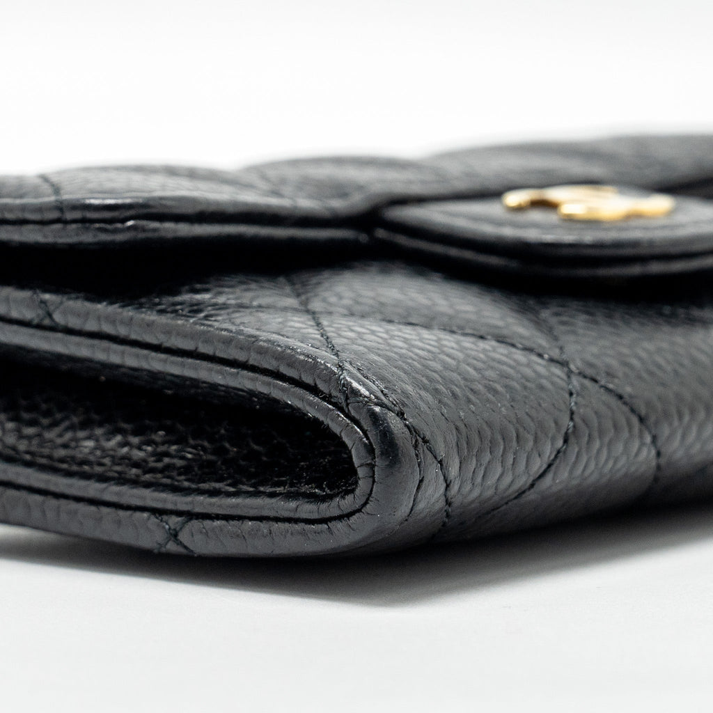 Chanel Classic Flap card holder caviar Black  (Microchip)