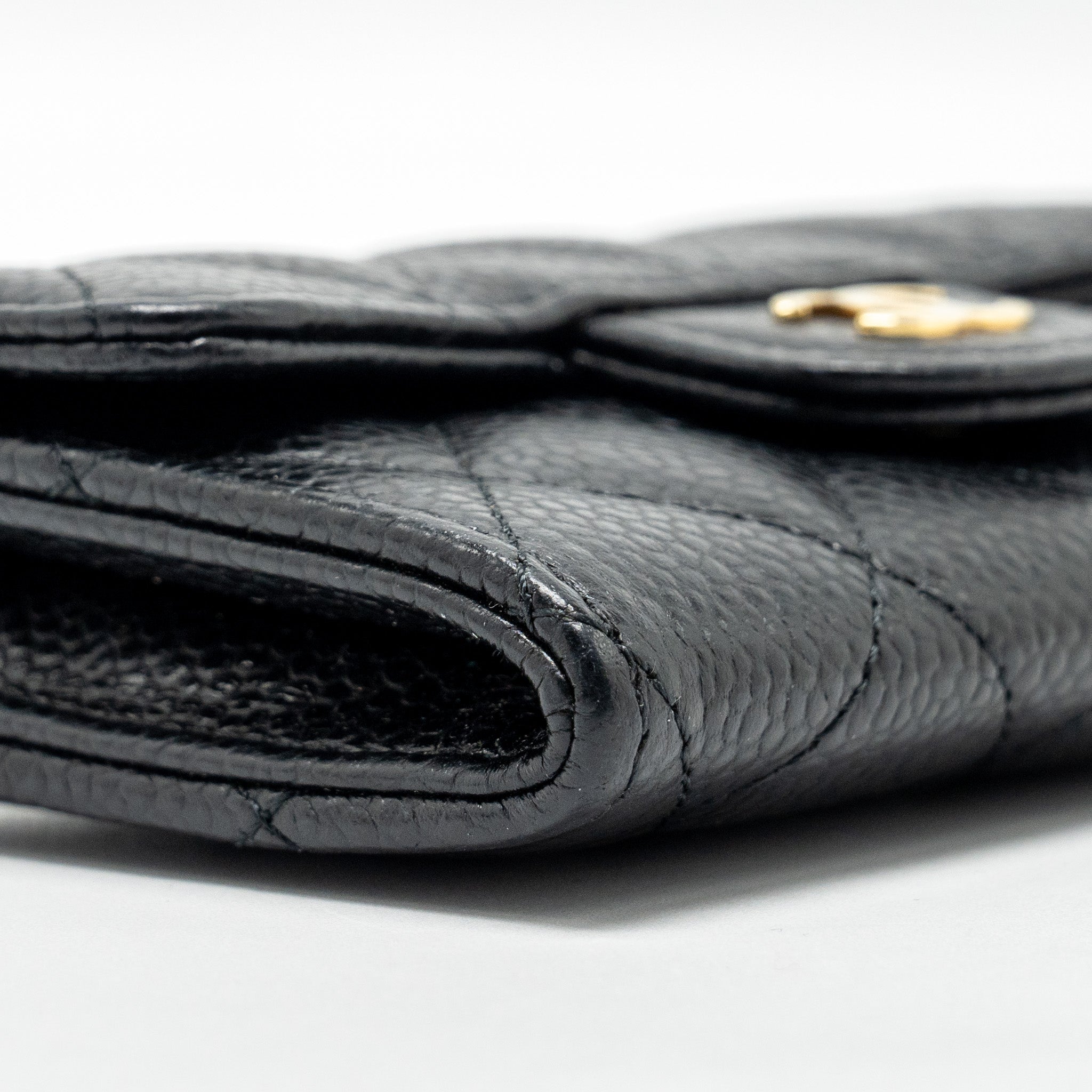 Chanel Classic Flap card holder caviar Black  (Microchip)