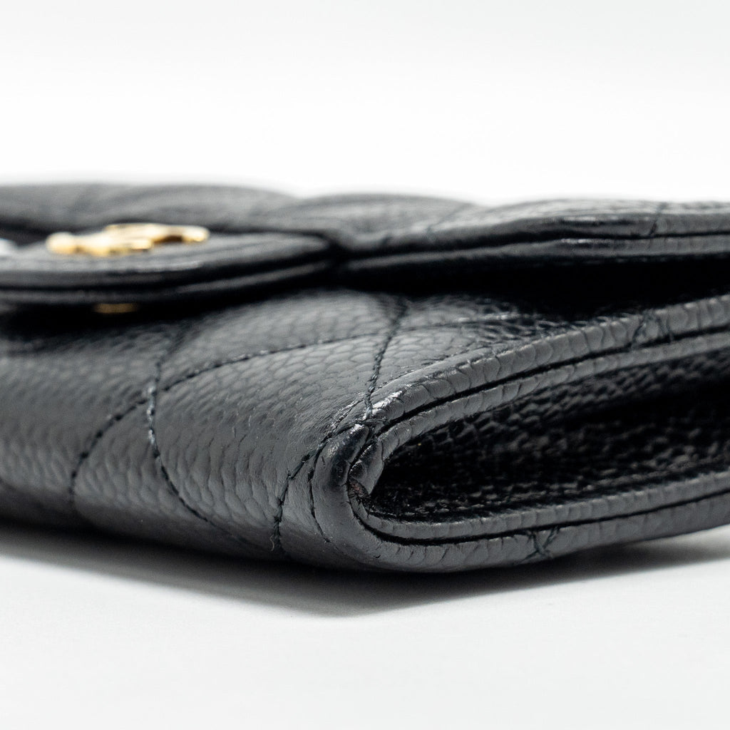 Chanel Classic Flap card holder caviar Black  (Microchip)