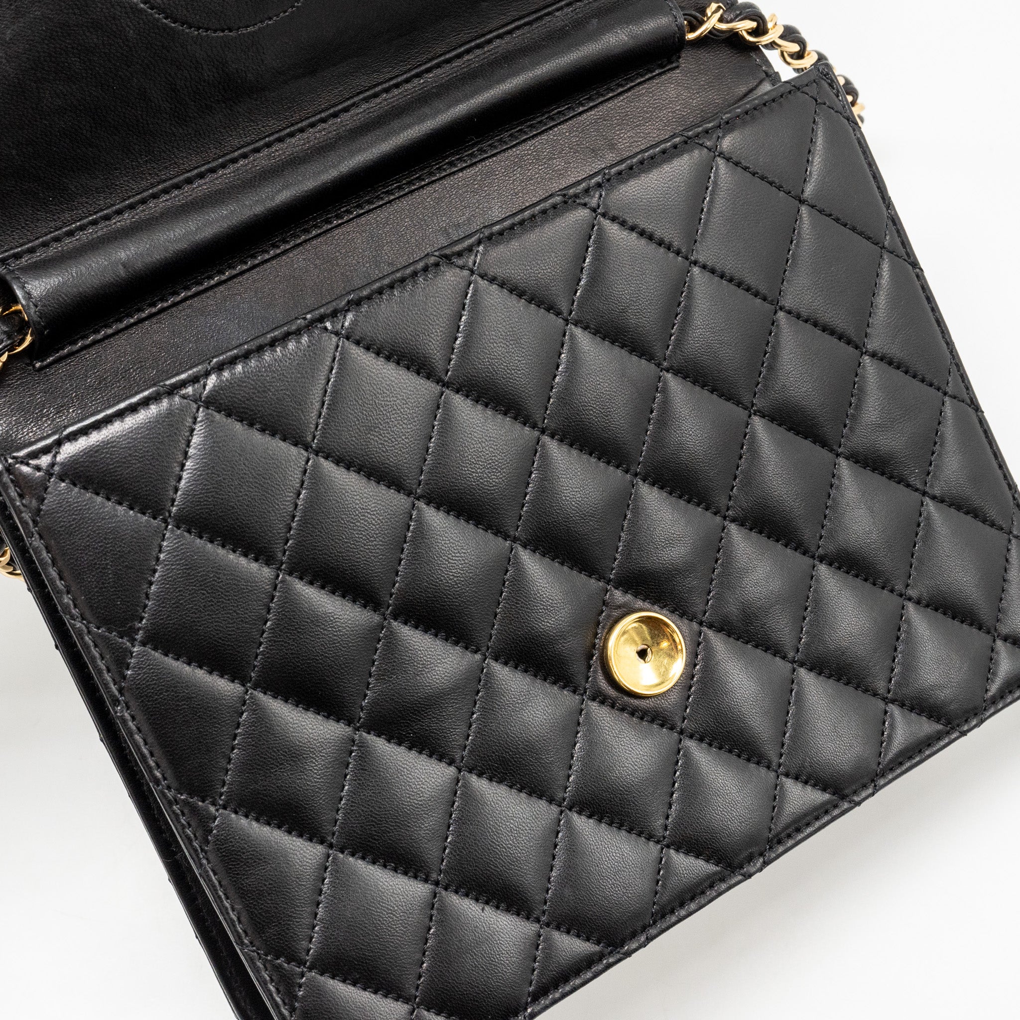 Chanel Vintage Square Flap Chain Bag Lambskin Black