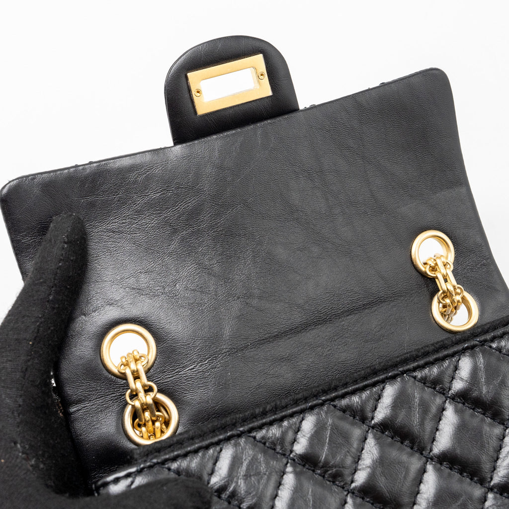 Chanel Mini 2.55 Reissue Aged Calfskin Black  (Microchip)