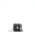 Chanel 22S mini vanity with giant chain caviar black with