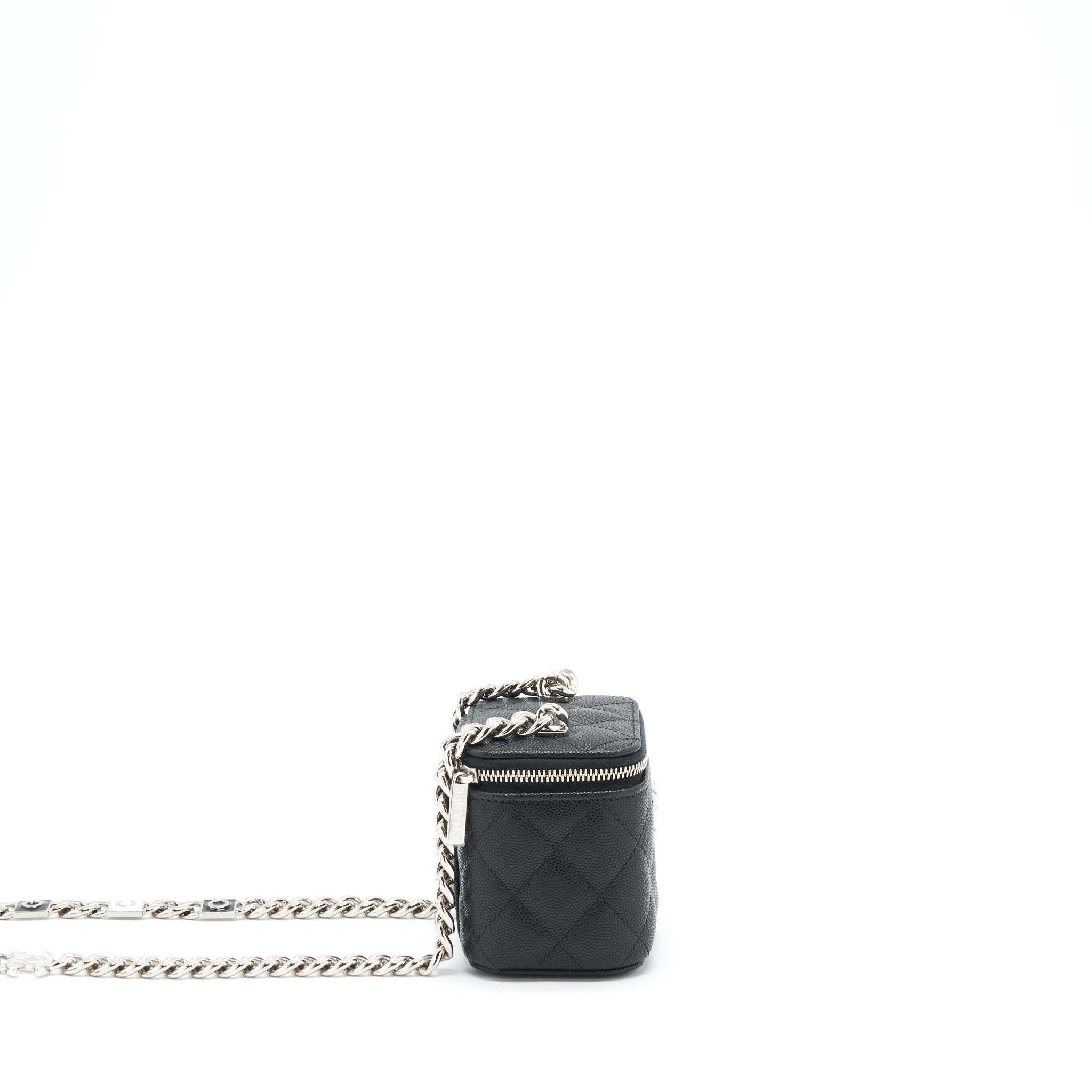 Chanel 22S mini vanity with giant chain caviar black with