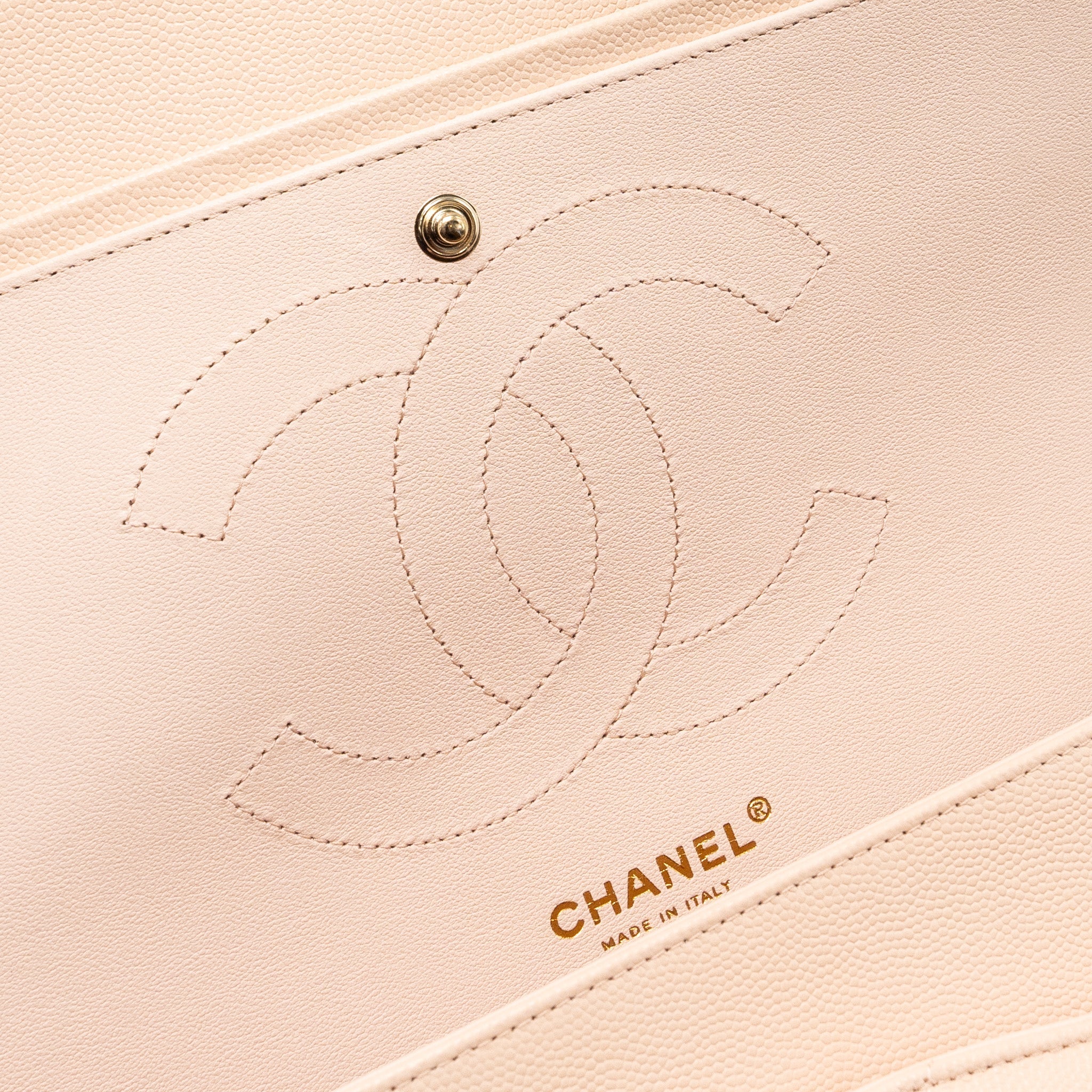 Chanel Jumbo Classic Double Flap Bag Caviar Beige L (Microchip)