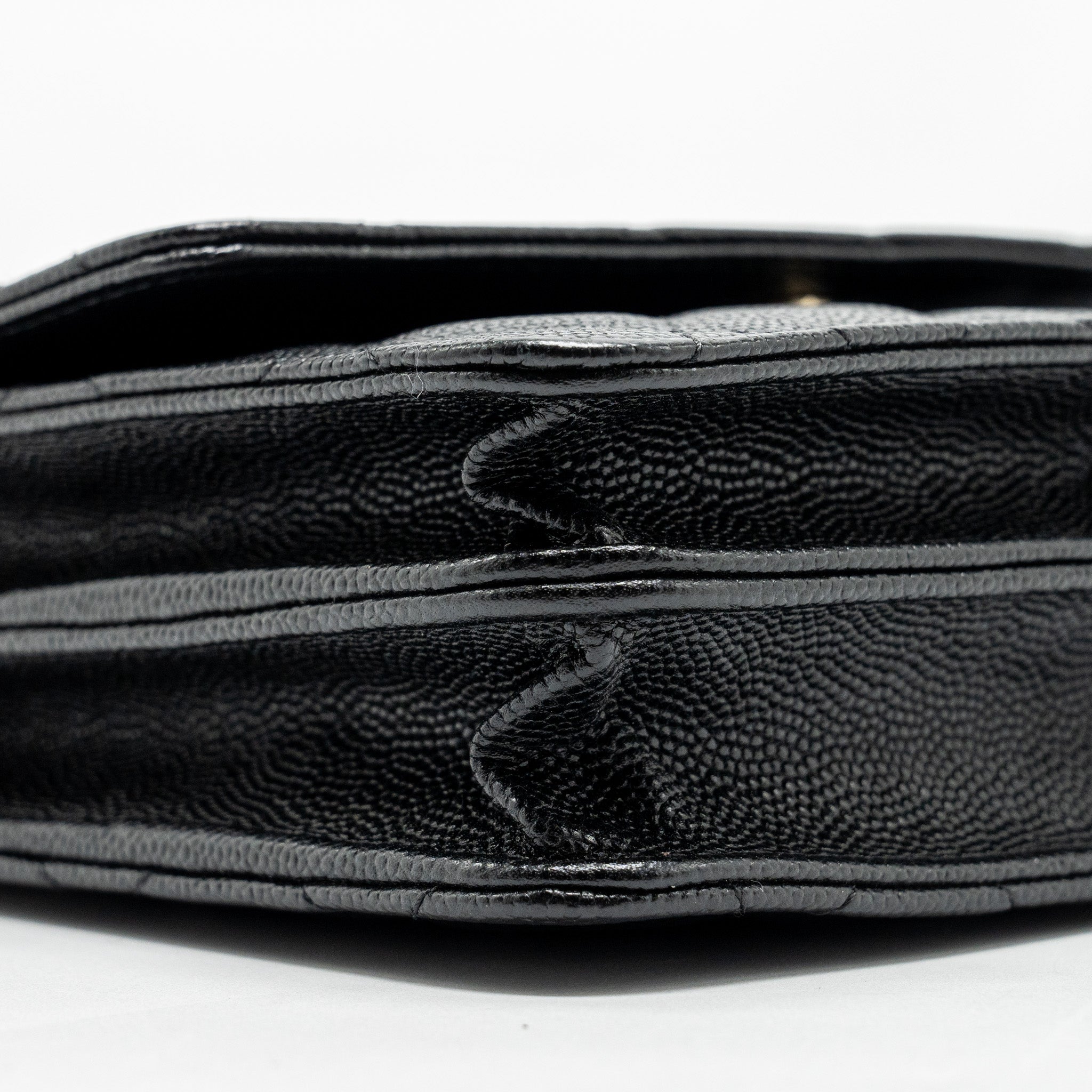 Chanel Quilted Wallet on chain Caviar Black