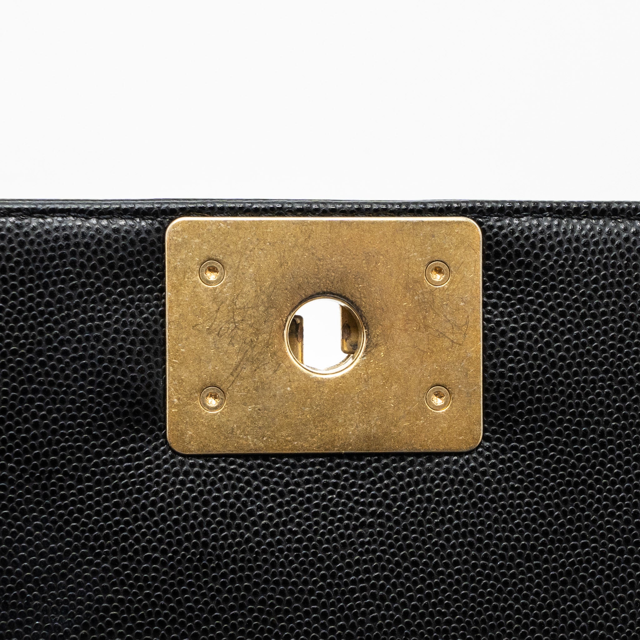 Chanel Medium Classic Boy Bag Caviar Black  (microchip)