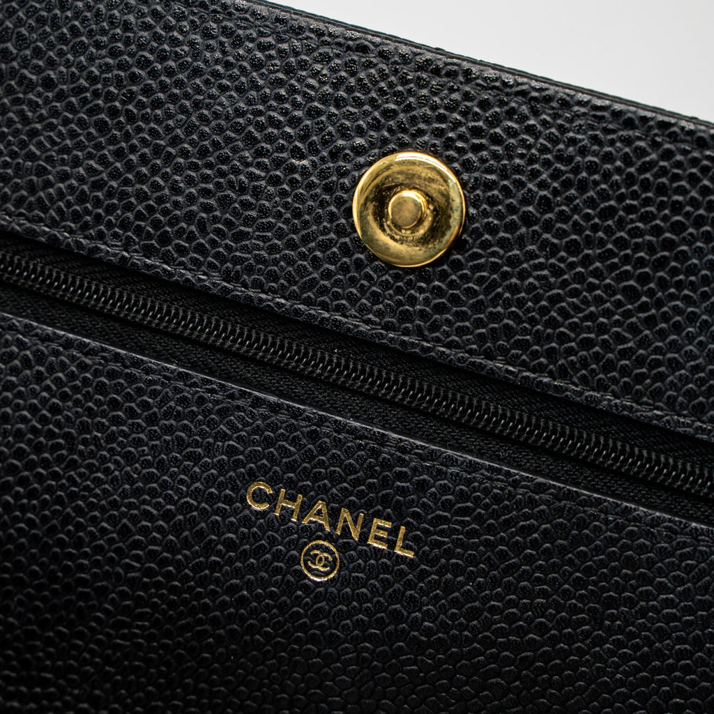 Chanel Classic Wallet On Chain Caviar Black
