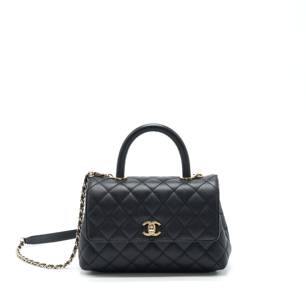 Chanel small coco handle caviar black L