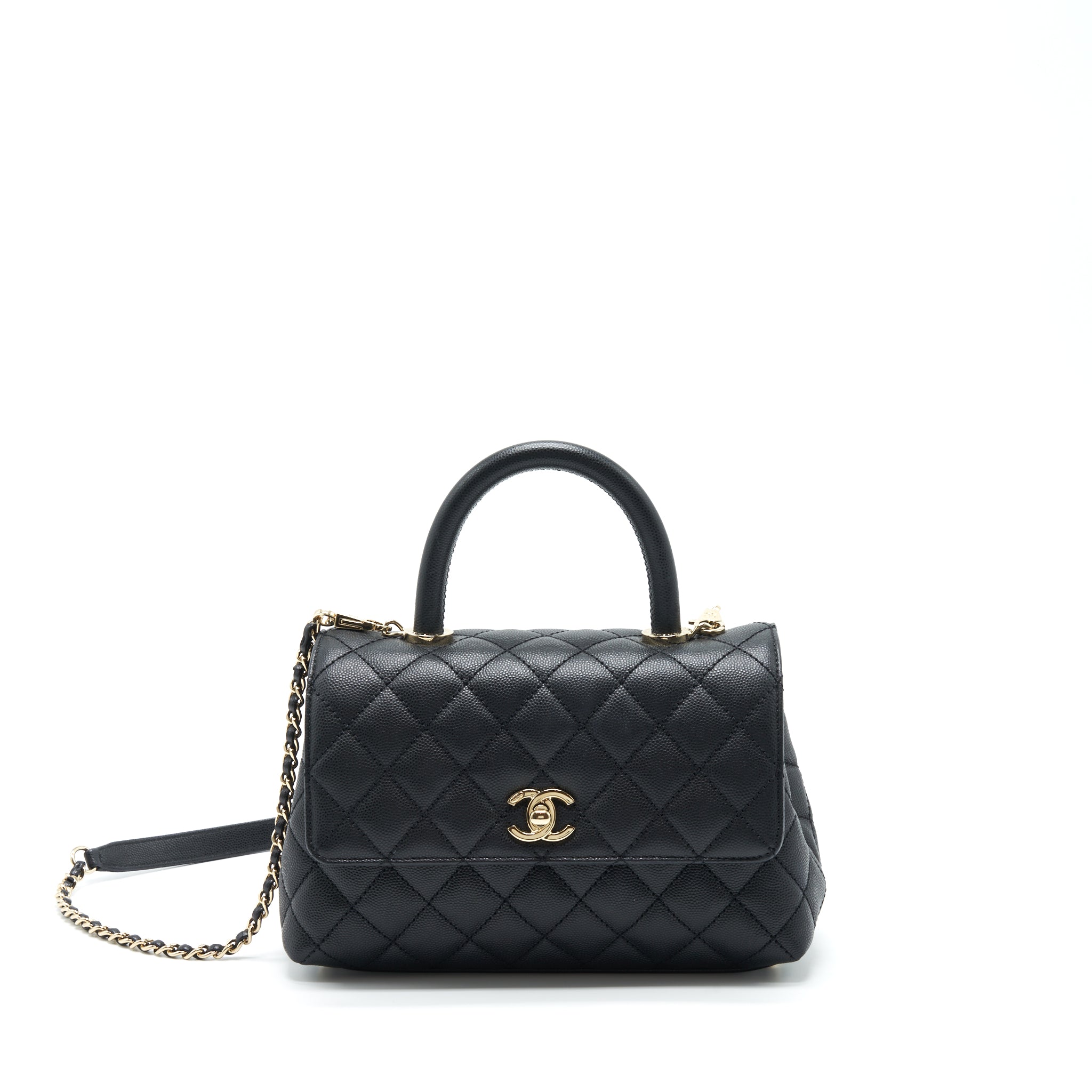 Chanel small coco handle caviar black L