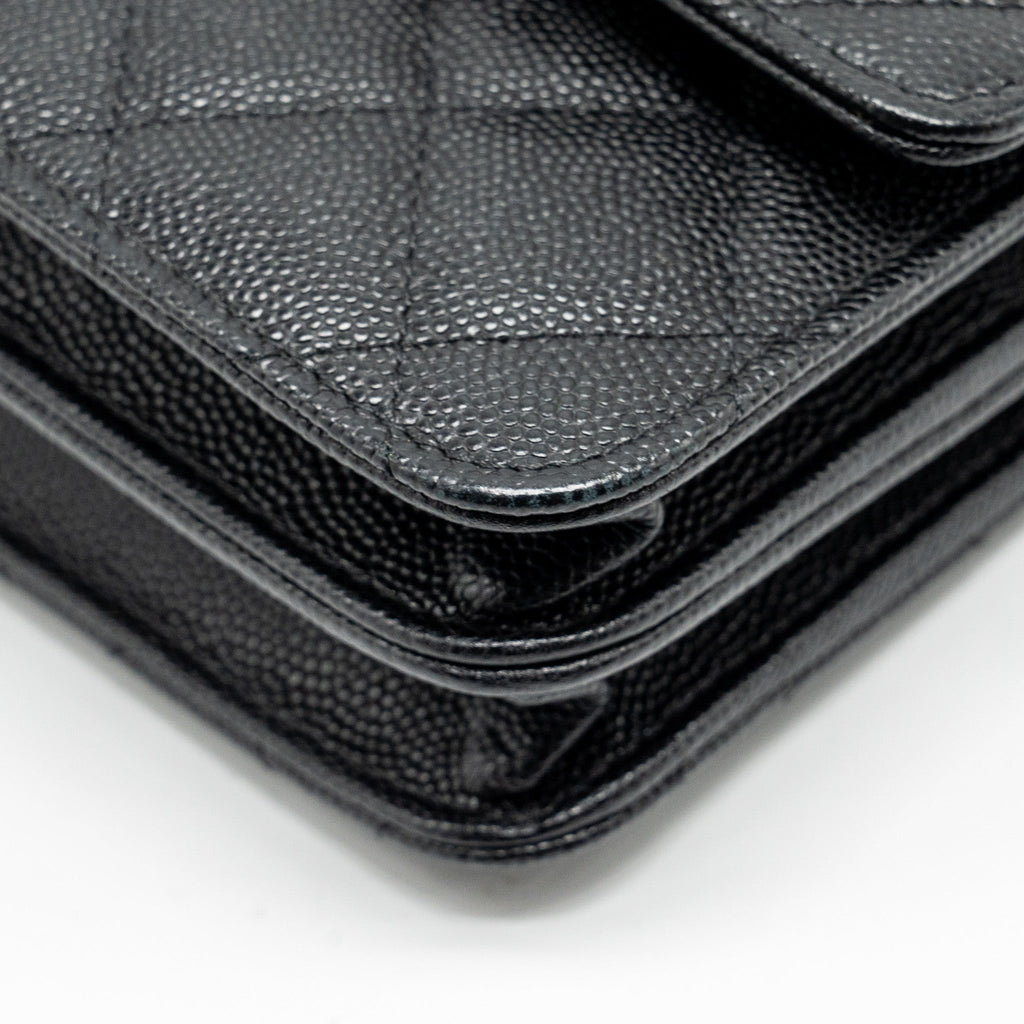 Chanel Quilted Wallet on chain Caviar Black