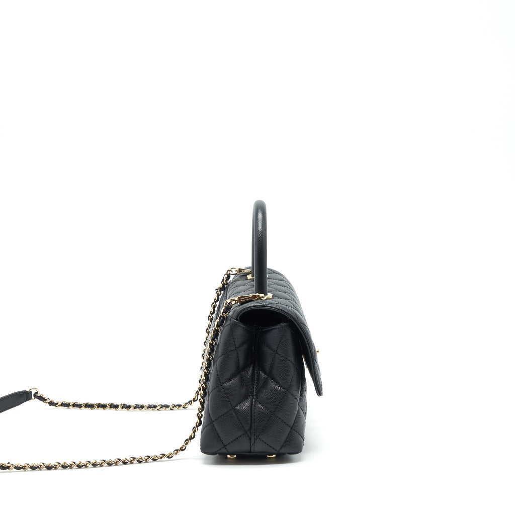 Chanel small coco handle caviar black L