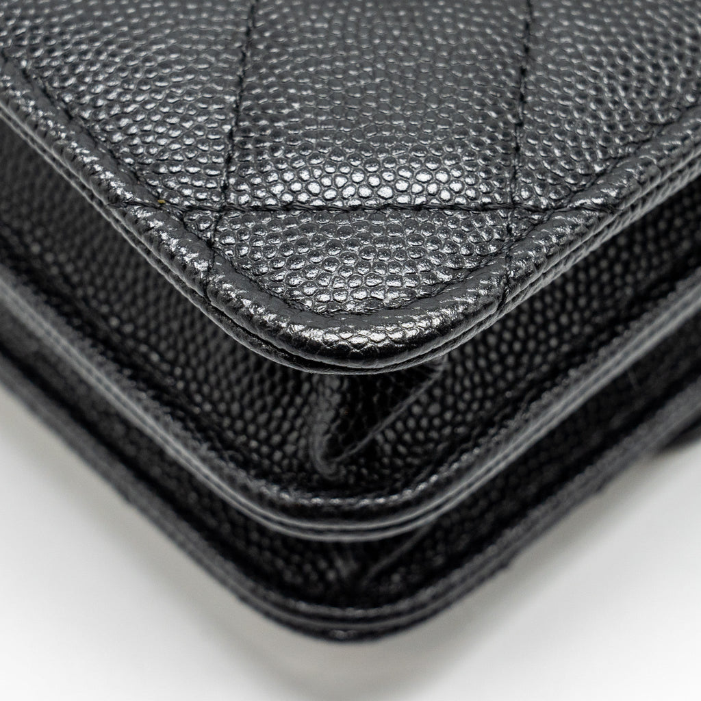 Chanel Quilted Wallet on chain Caviar Black