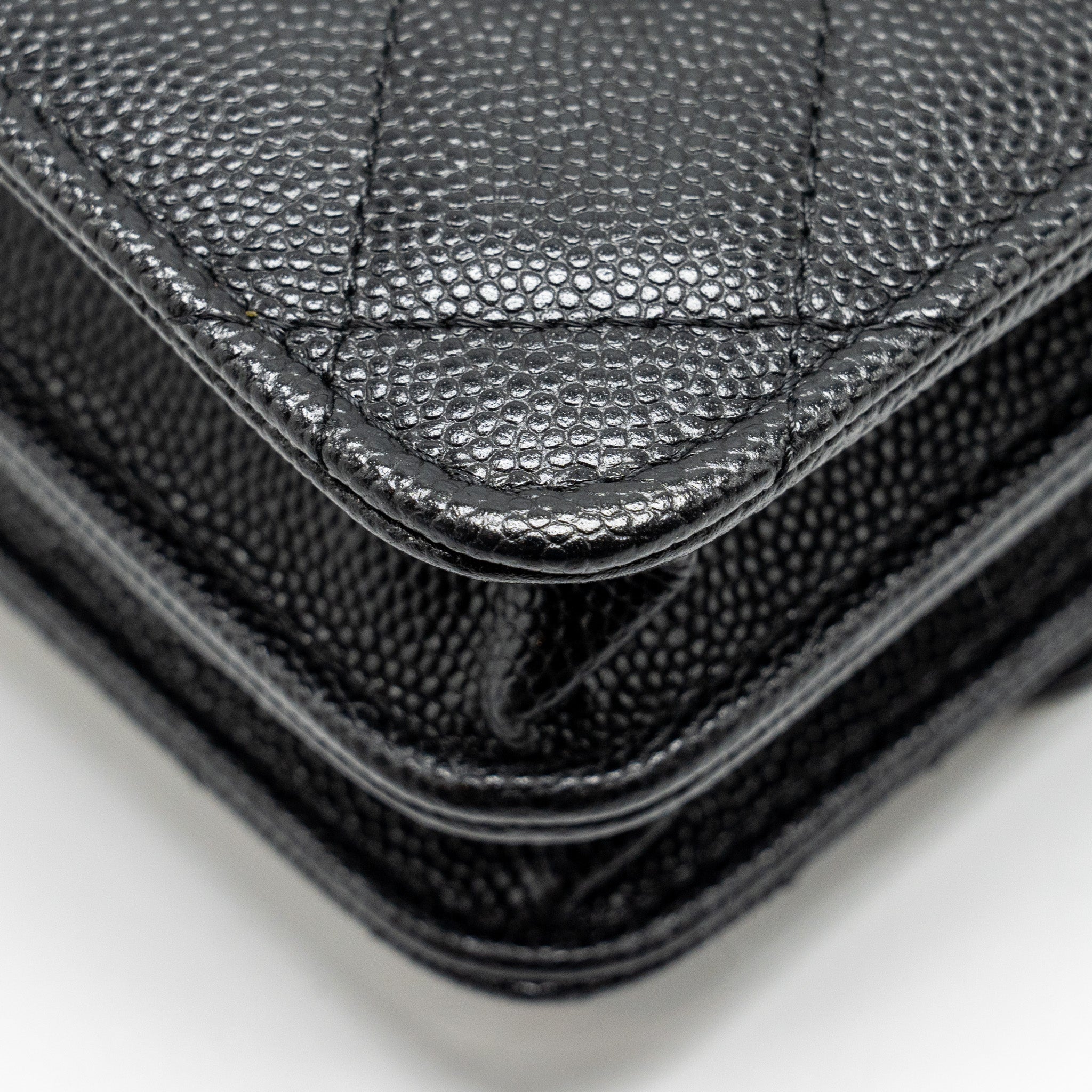 Chanel Quilted Wallet on chain Caviar Black