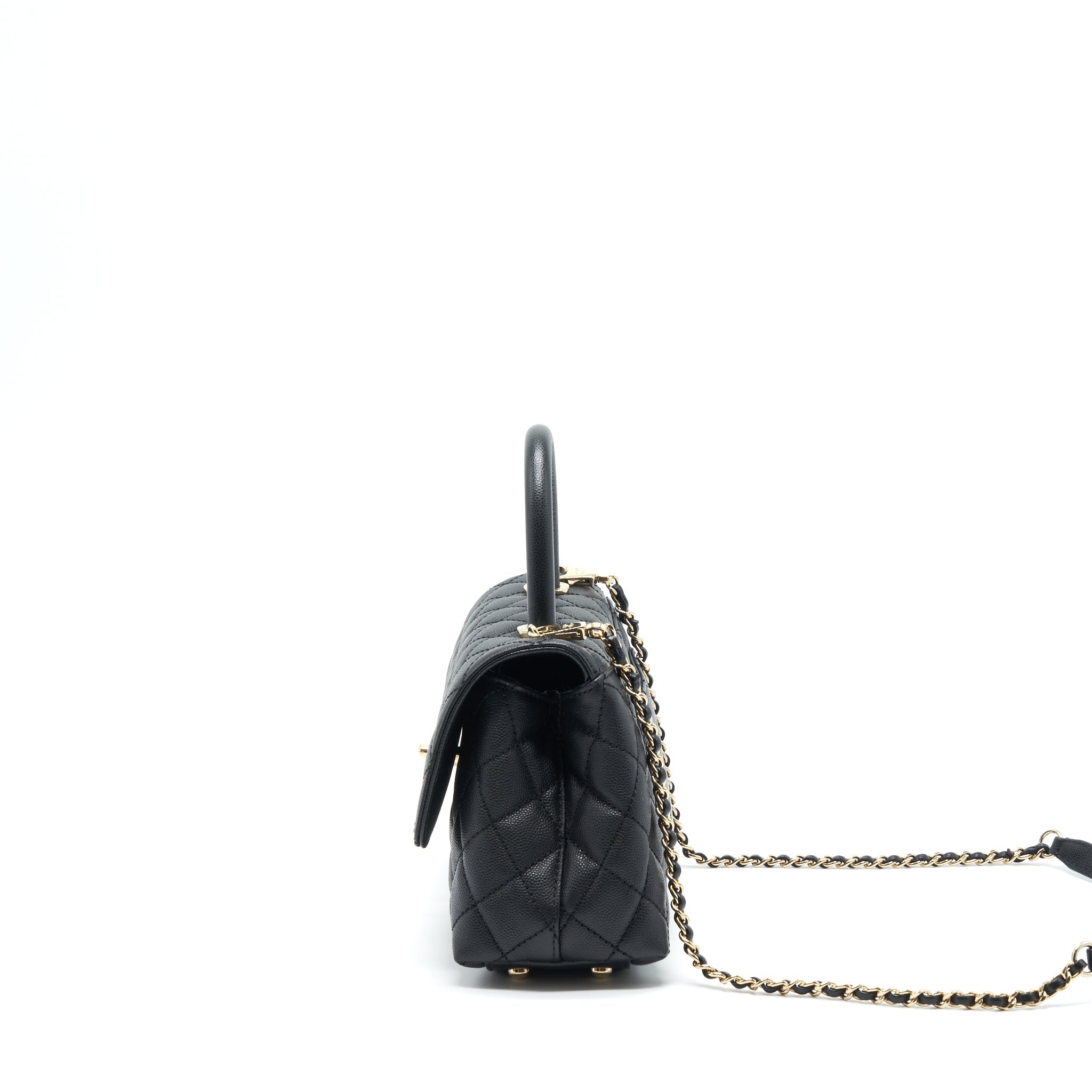 Chanel small coco handle caviar black L