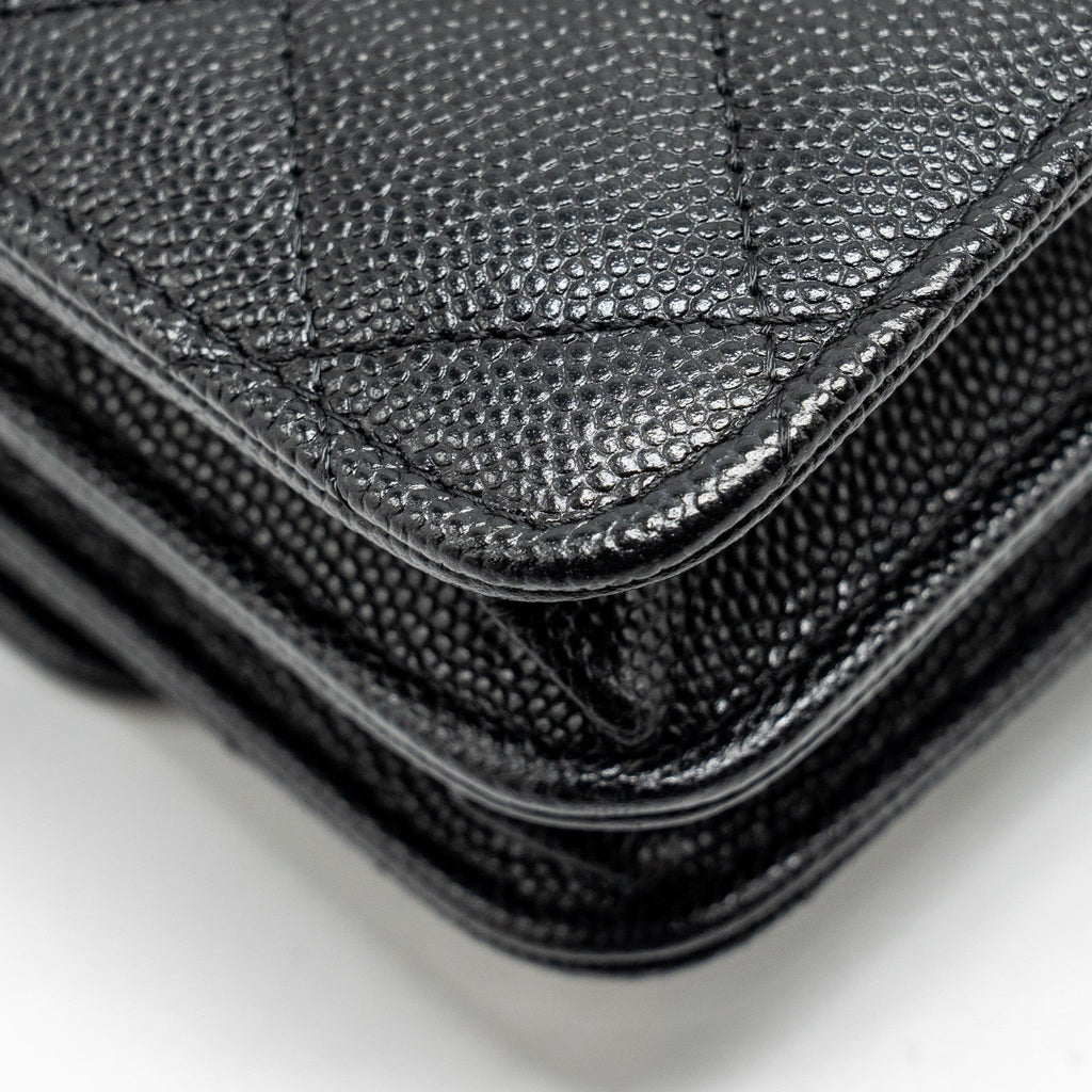 Chanel Quilted Wallet on chain Caviar Black