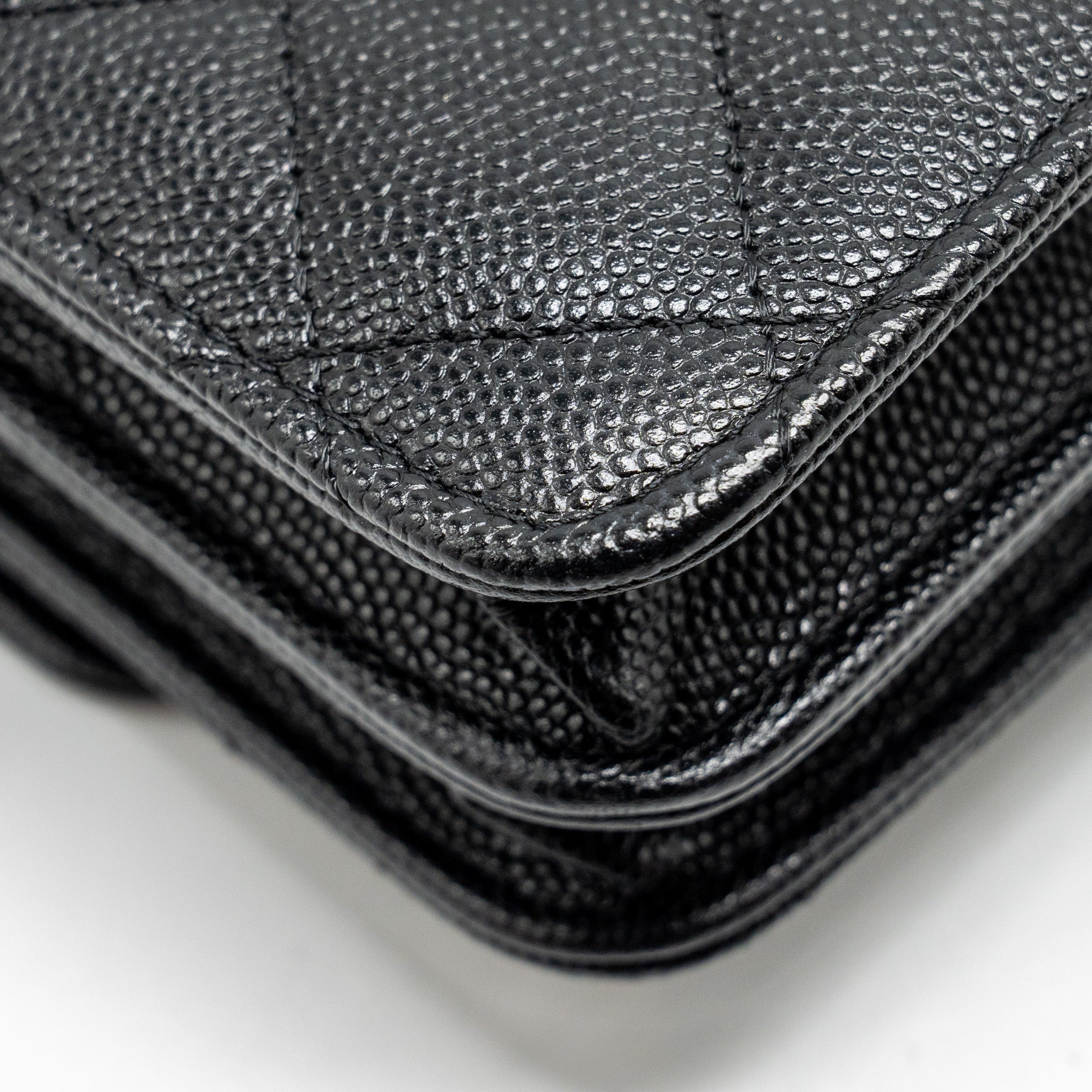 Chanel Quilted Wallet on chain Caviar Black