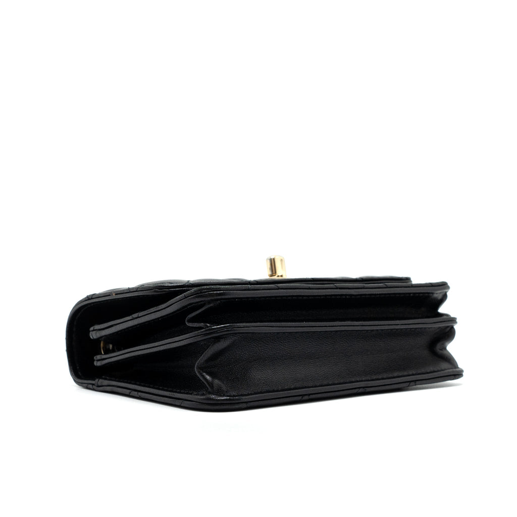 Chanel Mini Trendy CC Wallet on Chain Lambskin Black L