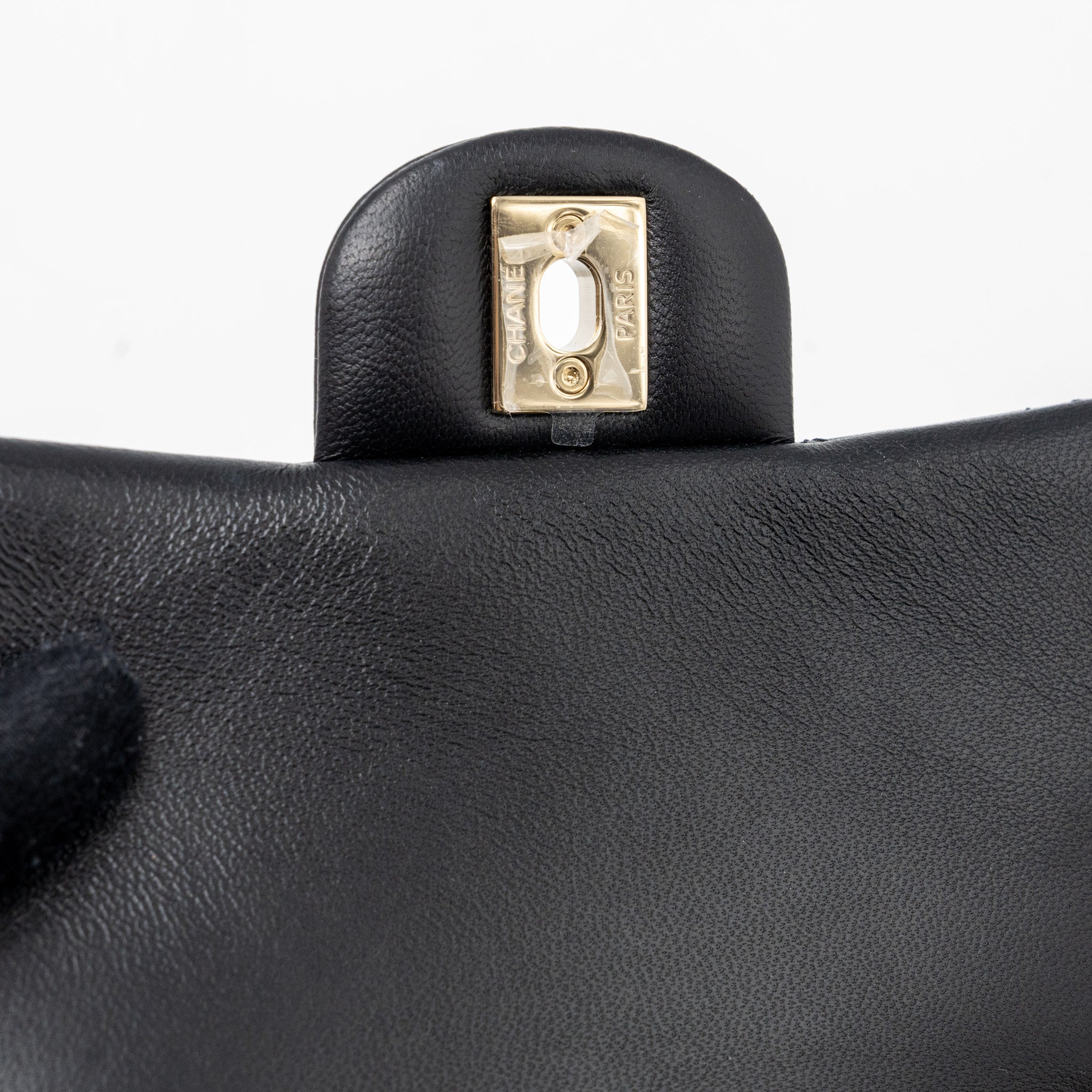 Chanel Classic Mini Square Flap Bag Lambskin Black L (Microchip)