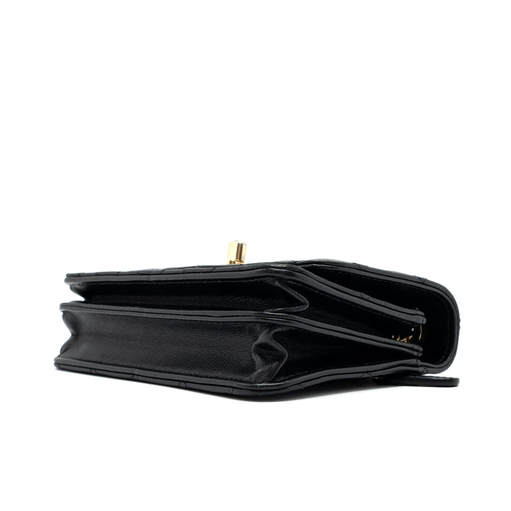 Chanel Mini Trendy CC Wallet on Chain Lambskin Black L