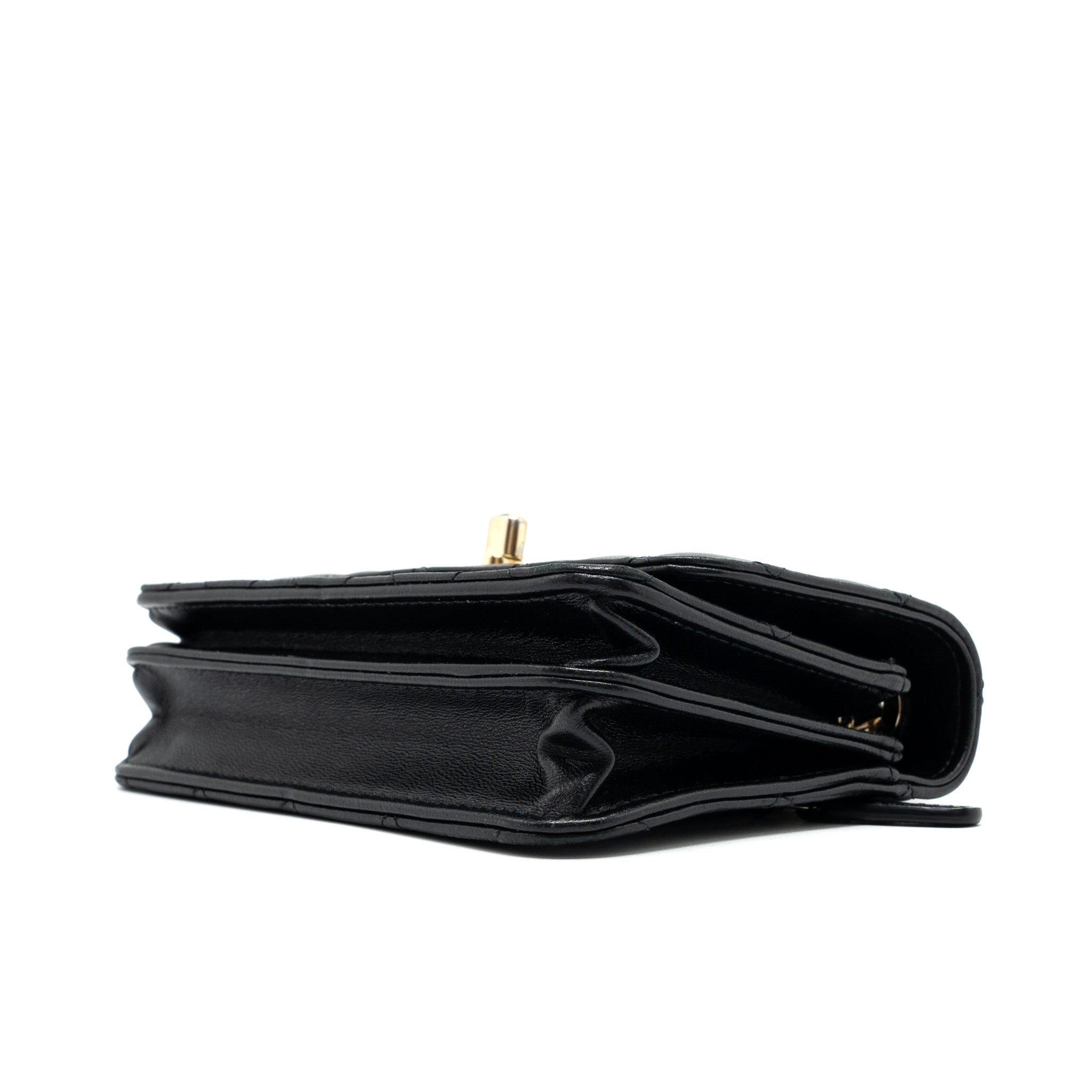 Chanel Mini Trendy CC Wallet on Chain Lambskin Black L