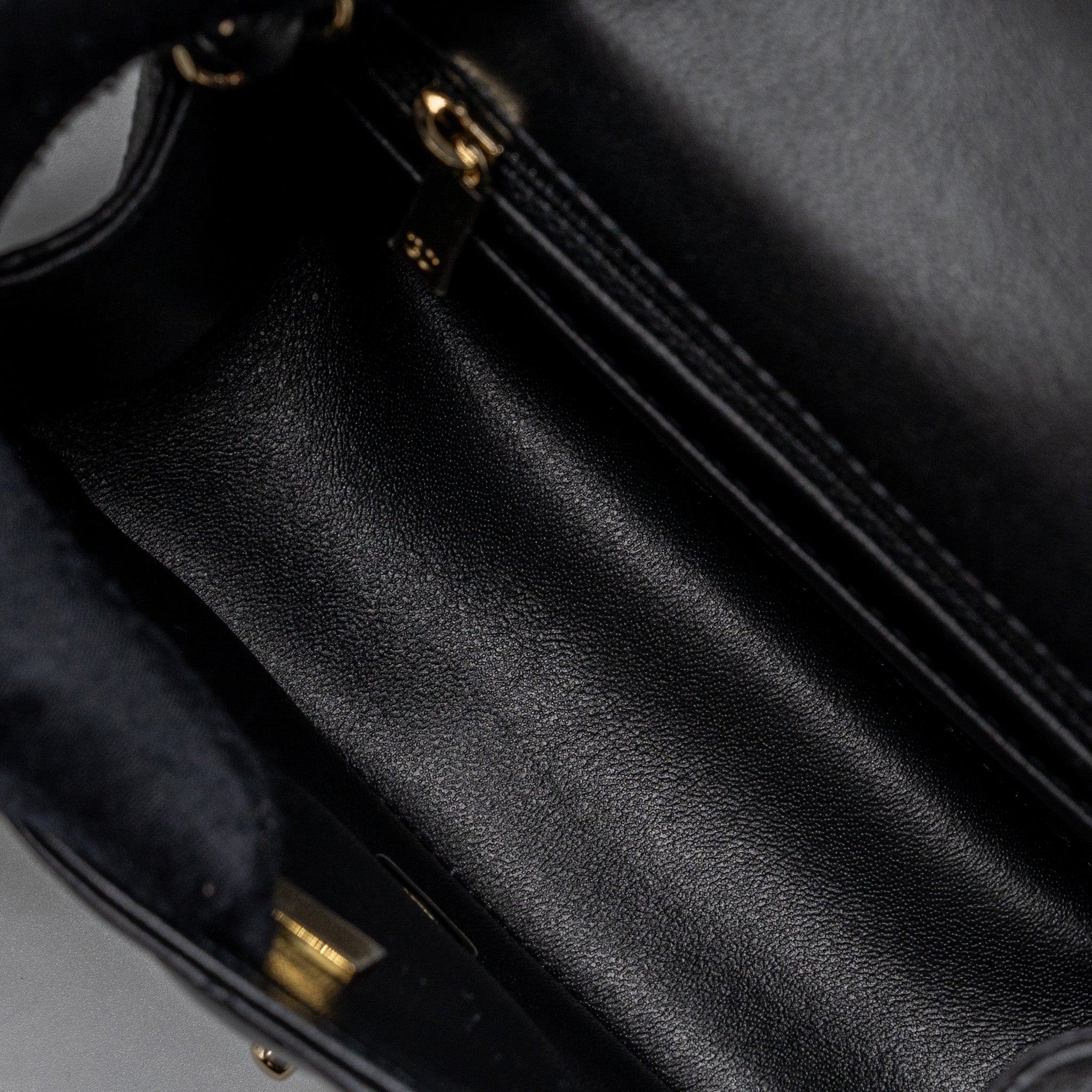 Chanel Classic Mini Square Flap Bag Lambskin Black L (Microchip)