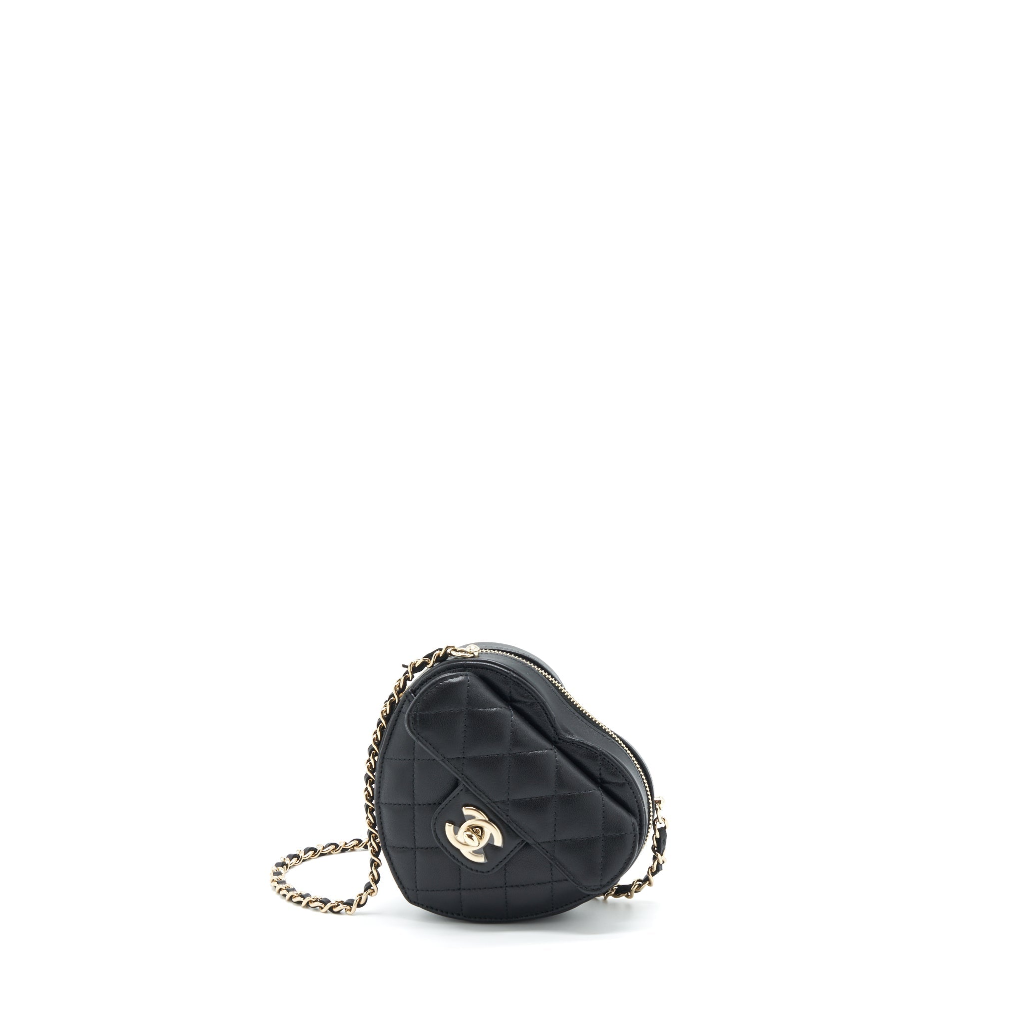 Chanel 22S Small Heart Bag Lambskin Black L
