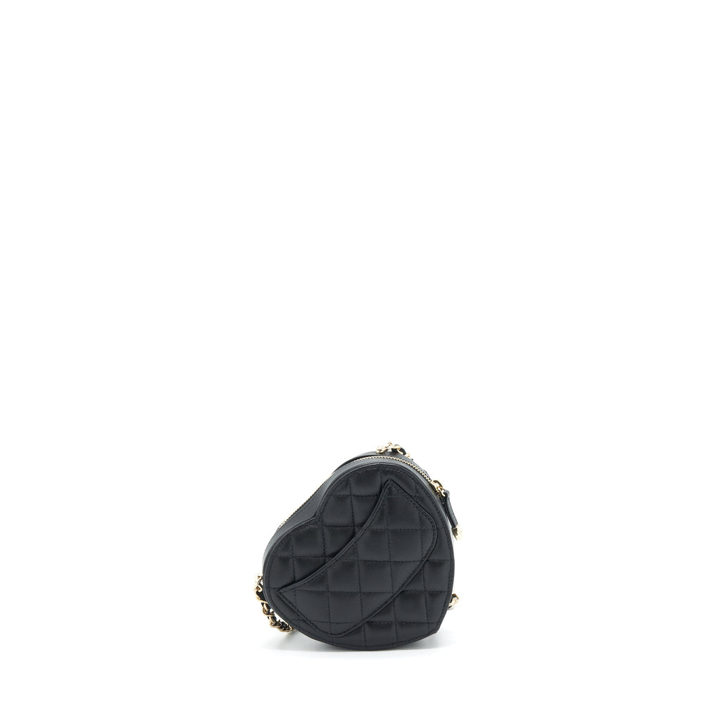 Chanel 22S Small Heart Bag Lambskin Black L