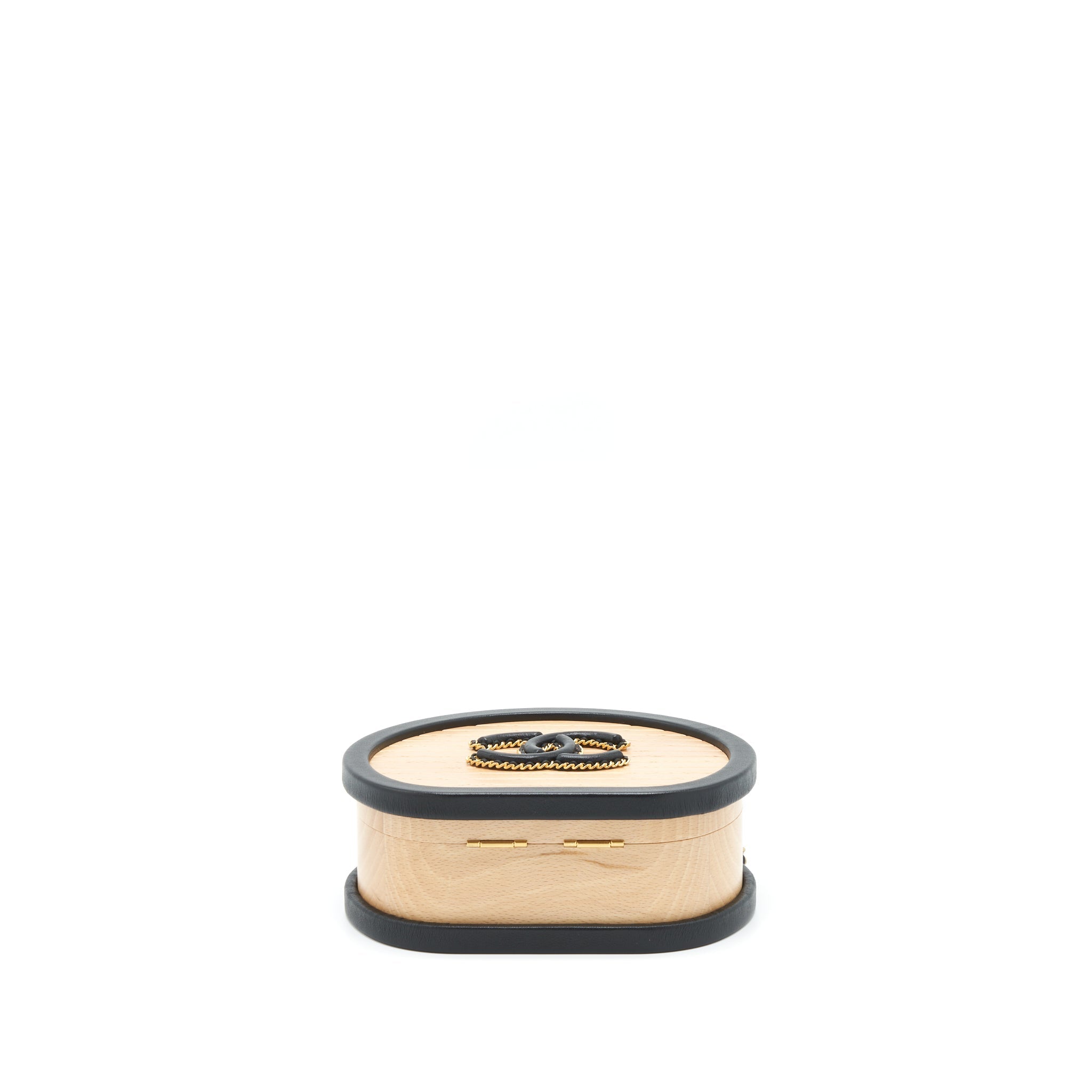 Chanel 22C small vanity case beech wood, calfskin beige / black with