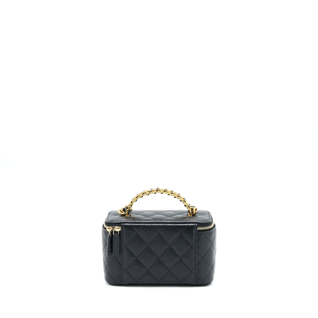 Chanel Letter Top Handle Long Vanity Caviar Black
