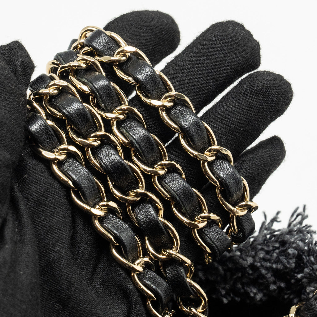 Chanel Small Bucket Bag Denim Black L (Microchip)