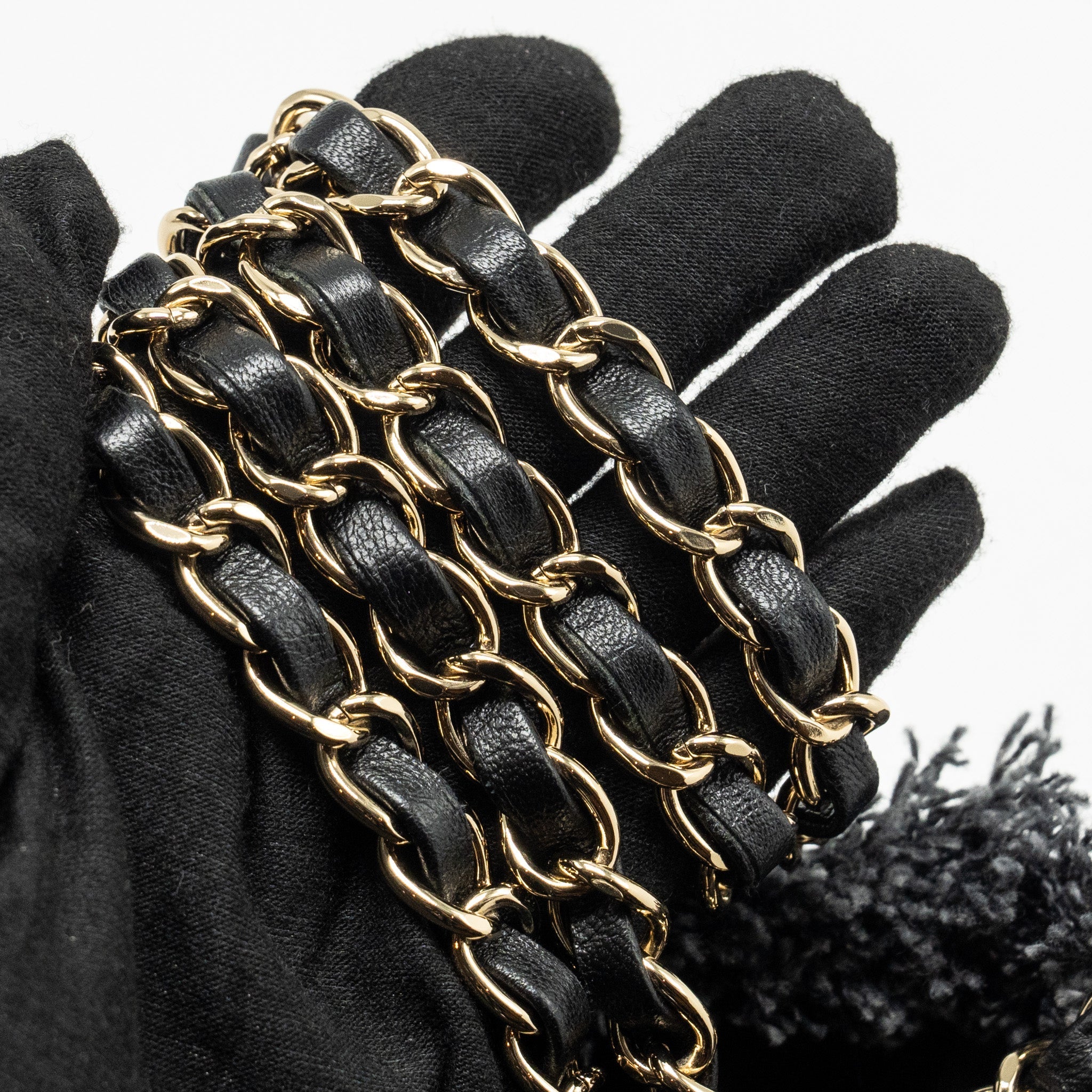 Chanel Small Bucket Bag Denim Black L (Microchip)