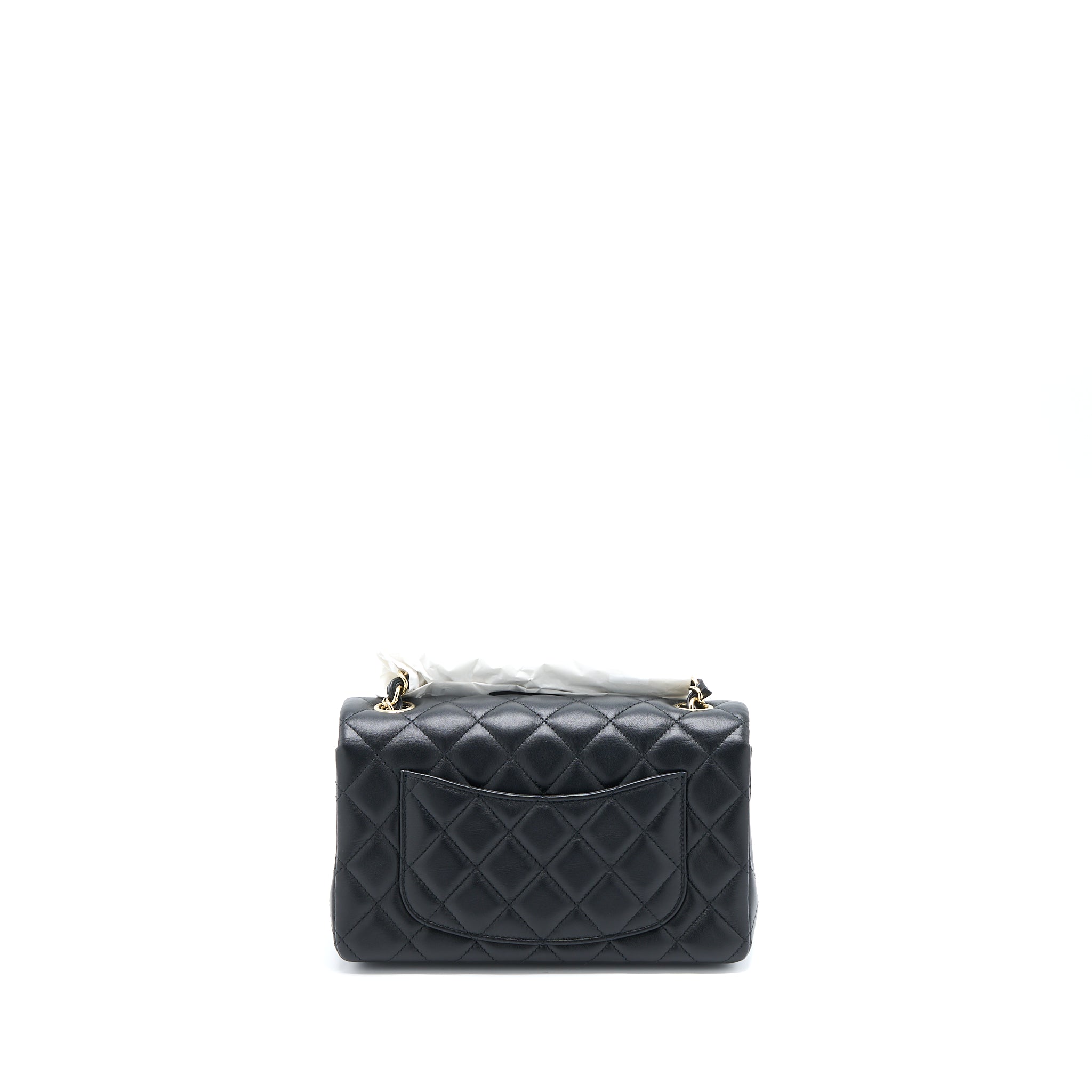 Chanel Mini Rectangular Flap Bag Lambskin Black L (Microchip)