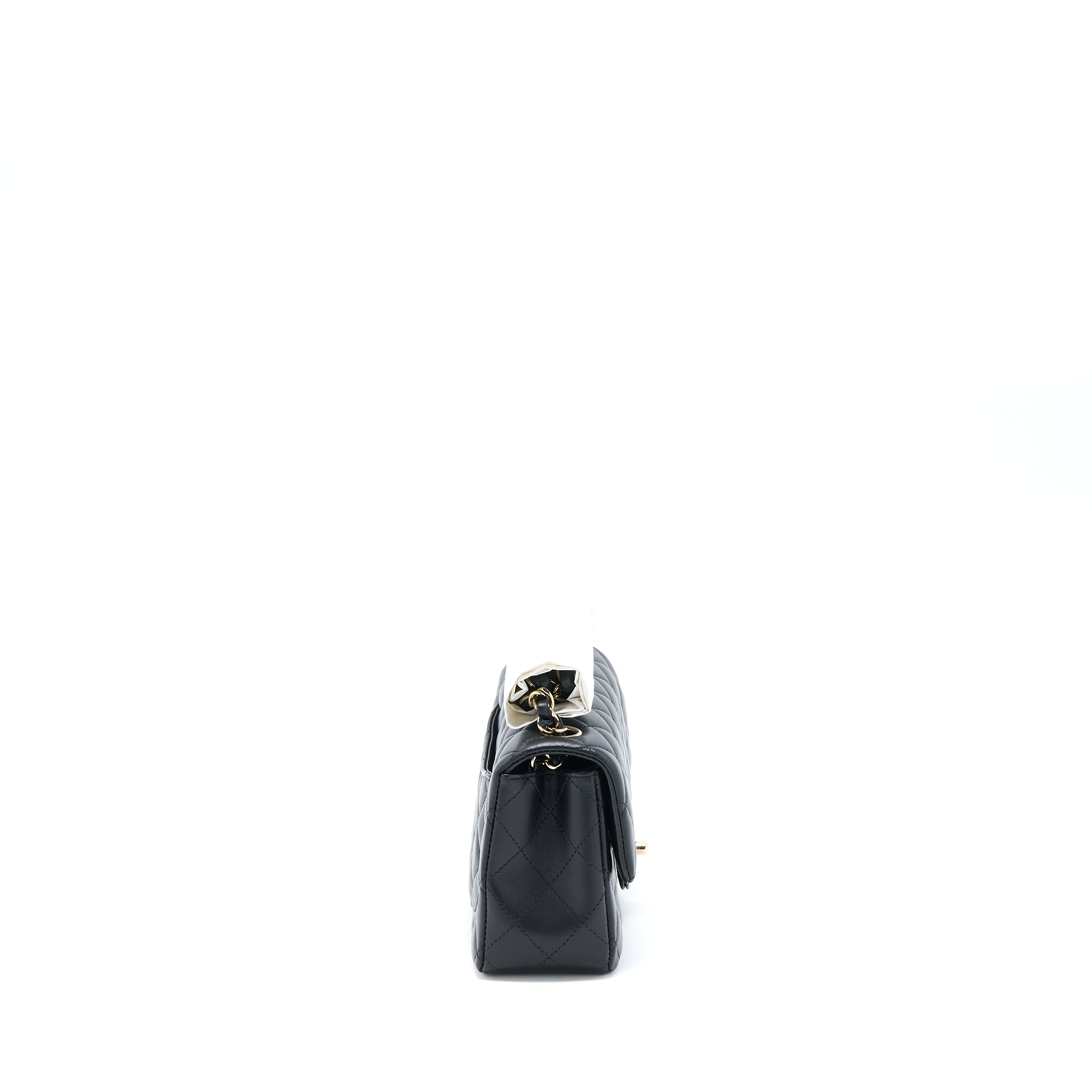 Chanel Mini Rectangular Flap Bag Lambskin Black L (Microchip)