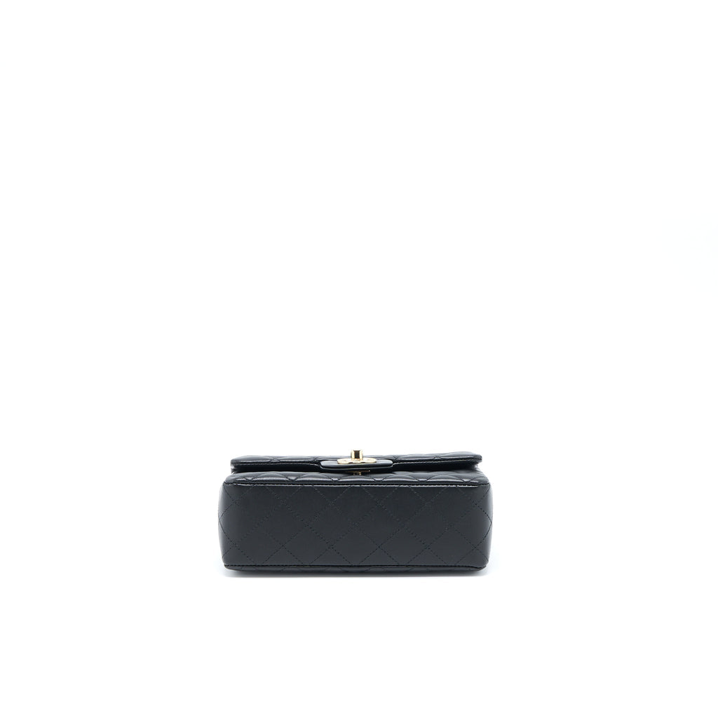 Chanel Mini Rectangular Flap Bag Lambskin Black L (Microchip)