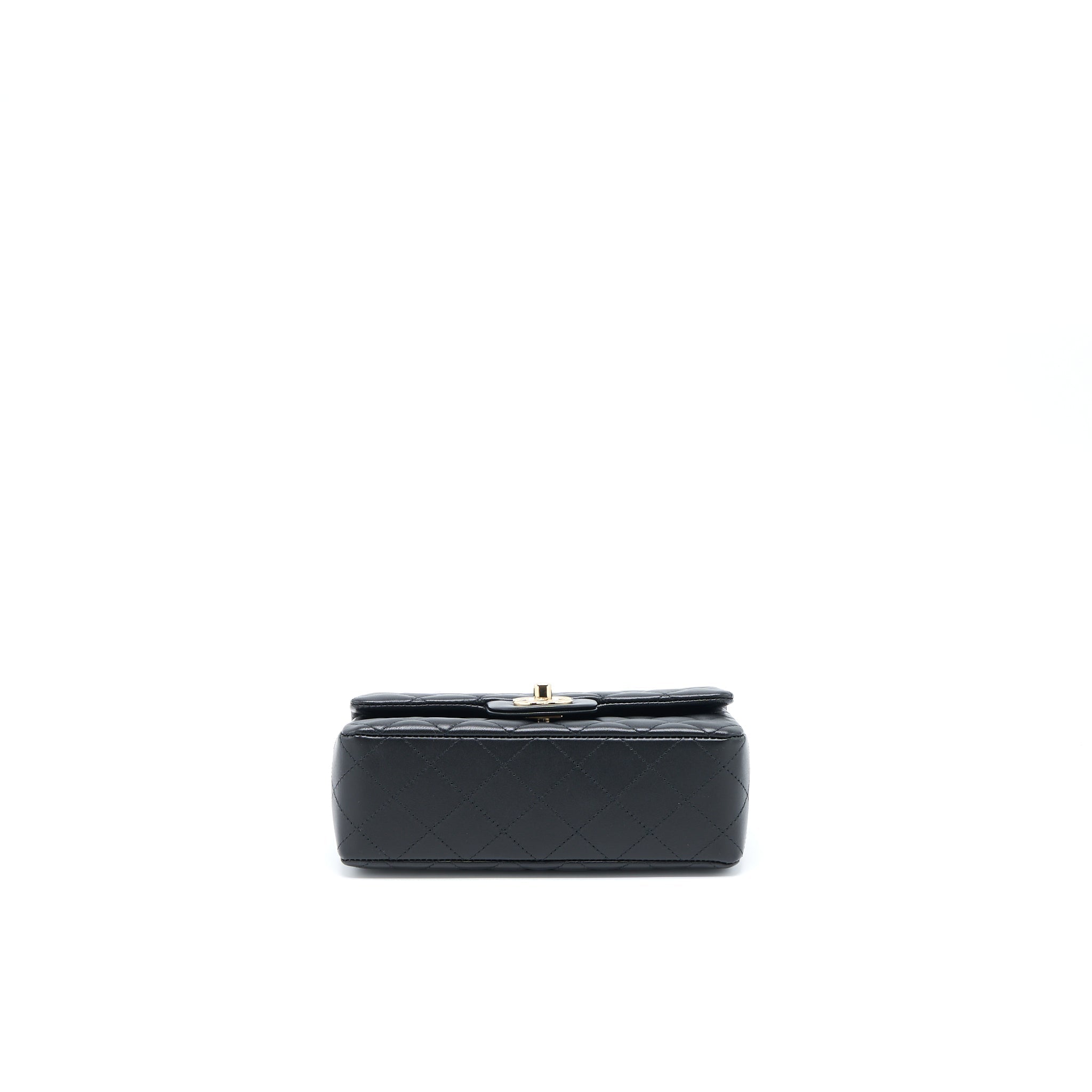 Chanel Mini Rectangular Flap Bag Lambskin Black L (Microchip)