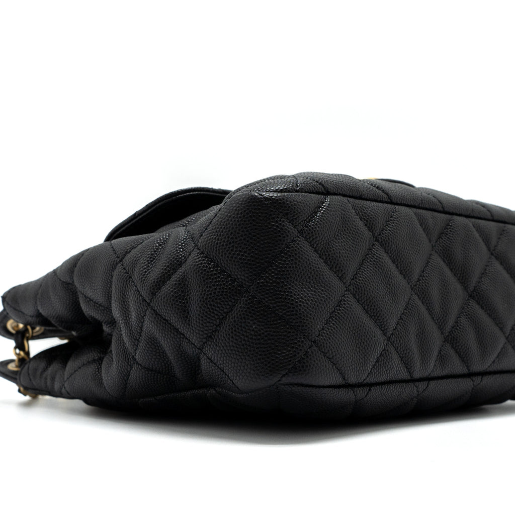 Chanel 23C Hobo Bag Grained Calfskin Black  (Microchip)