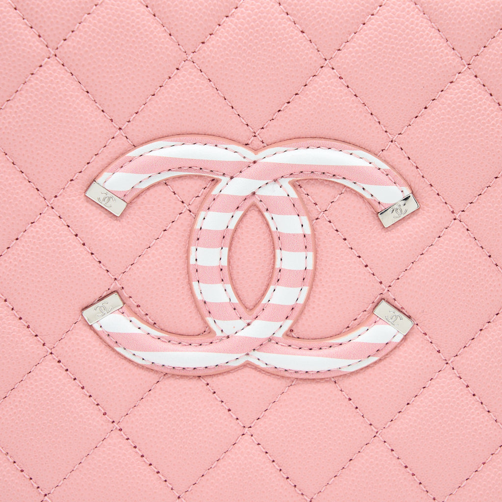 Chanel Medium Filigree Vanity Case Caviar Multicolour Pink